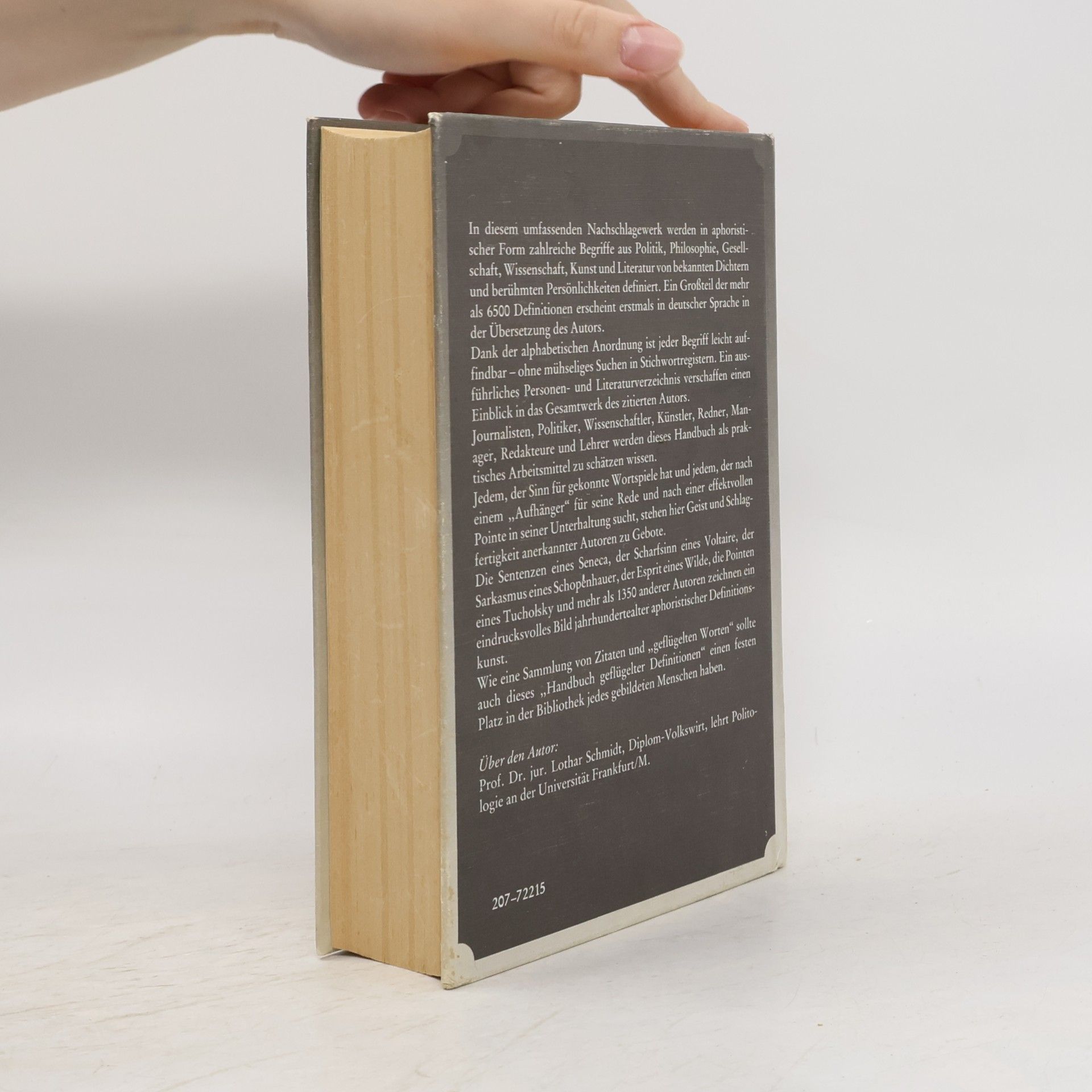 Lothar Schmidt Aphorismen von A-Z. Das grosse Handbuch Geflügelter Definitionen