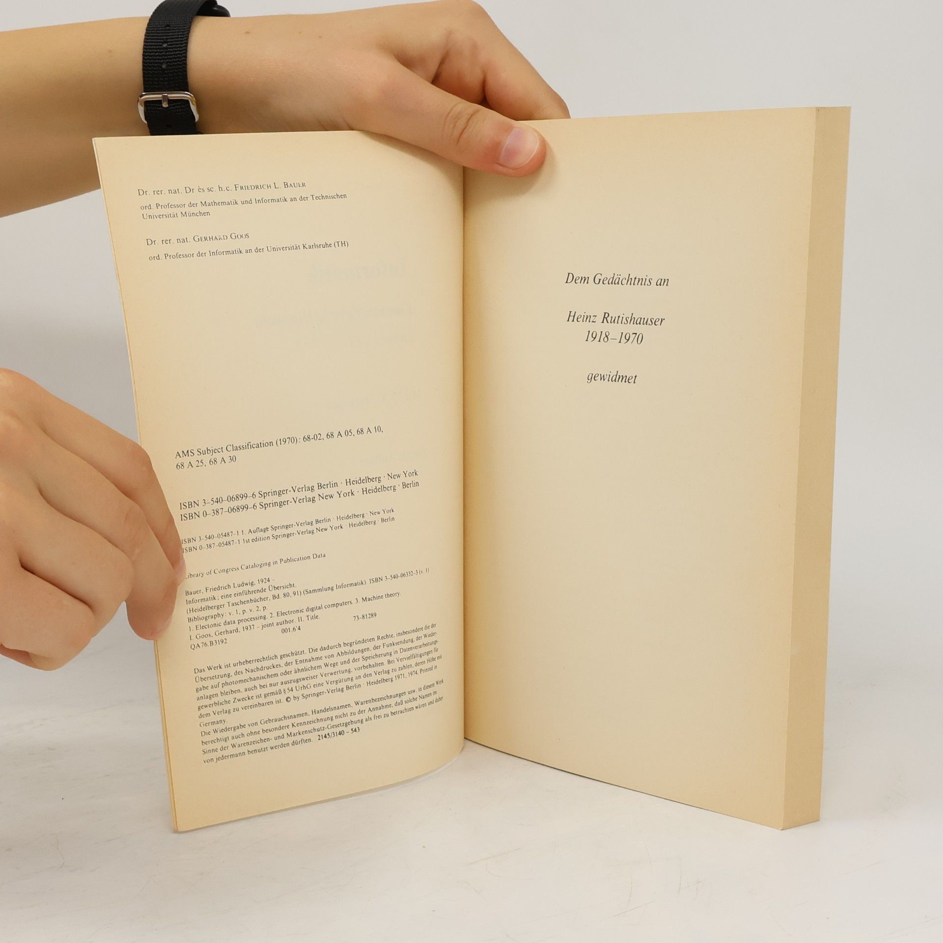 Friedrich L. Bauer Heidelberger Taschenbücher - 2: Informatik