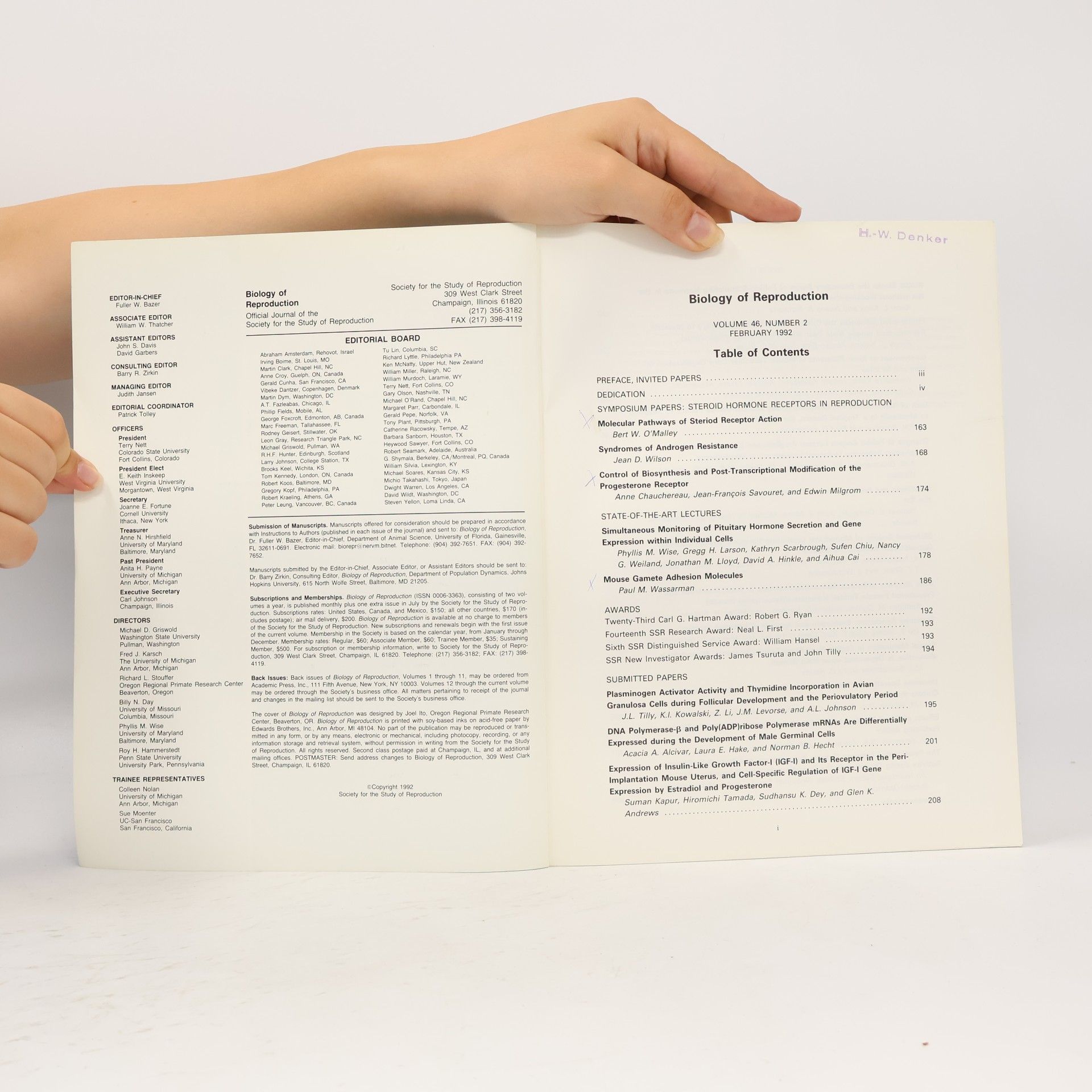 Collectif d'auteurs Biology of Reproduction. Volume 46. Number 2