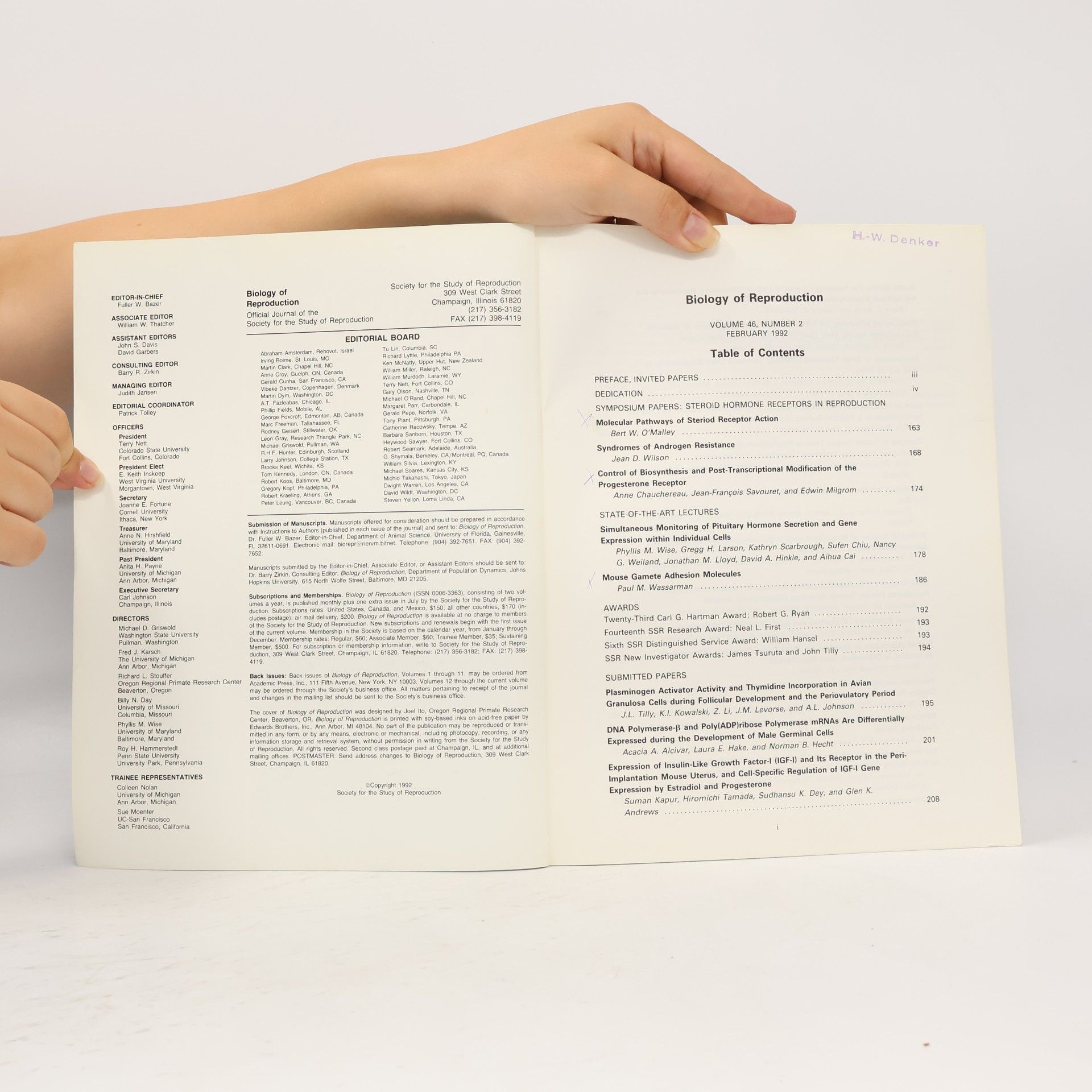 Collectif d'auteurs Biology of Reproduction. Volume 46. Number 2