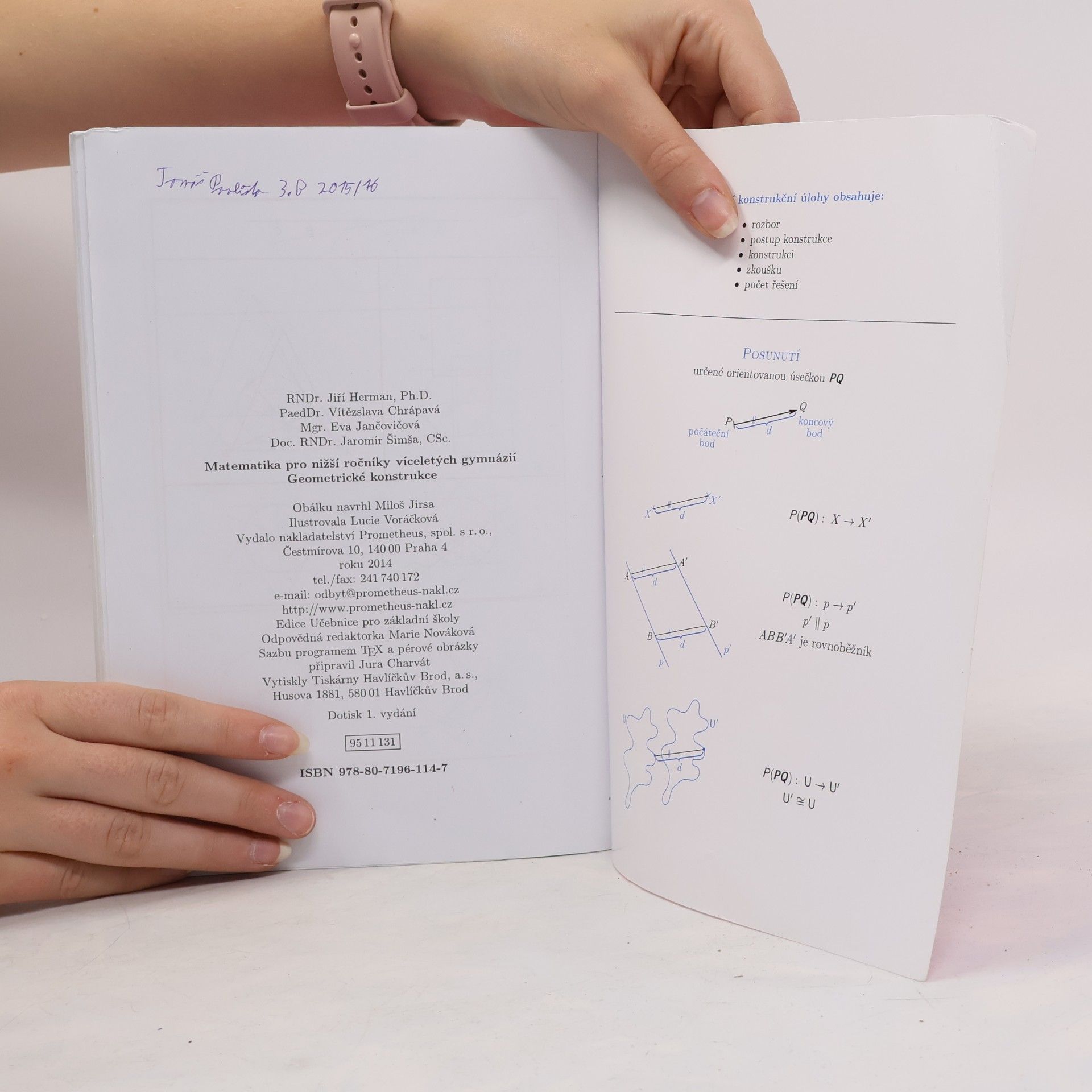 Jiří Herman Matematika. Tercie. Geometrické konstrukce