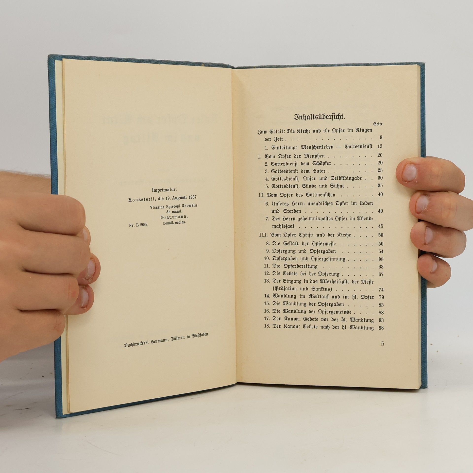 Johannes Kleine-Natrop Unser Opfer am Altar und im Alltag