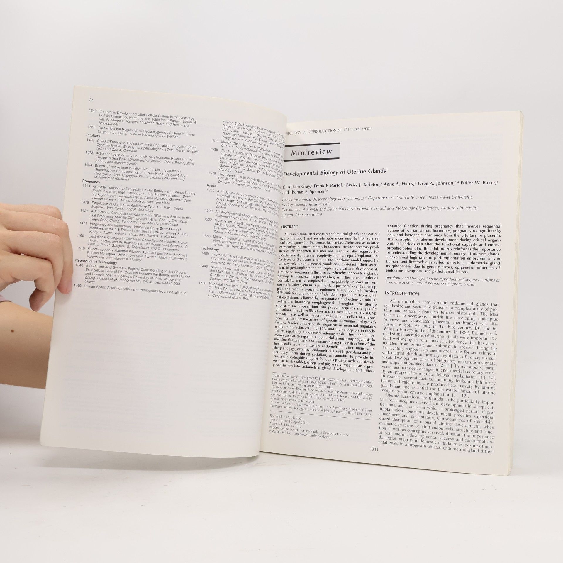 Various authors Biology of Reproduction