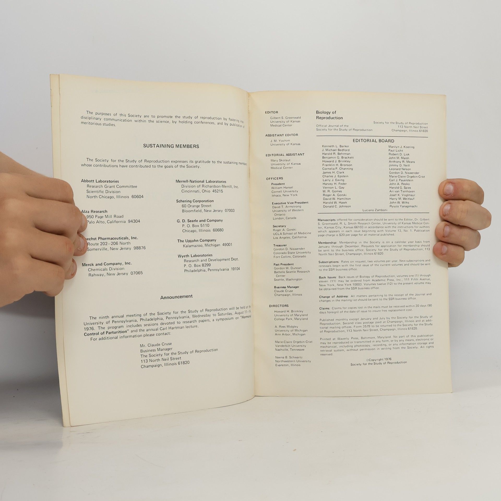 Various authors Biology of Reproduction