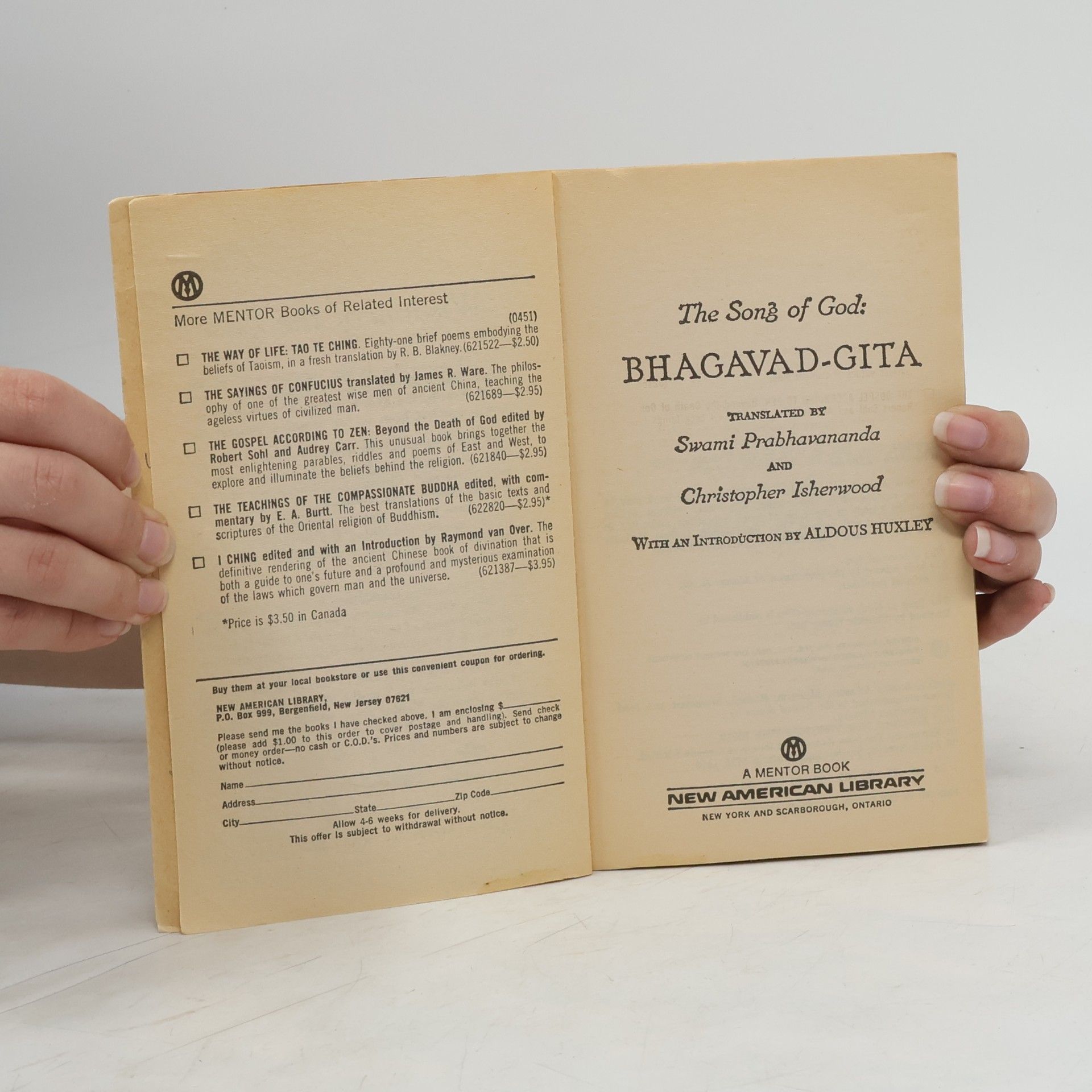 Swami Prabhavananda The Song of God: Bhagavad Gita