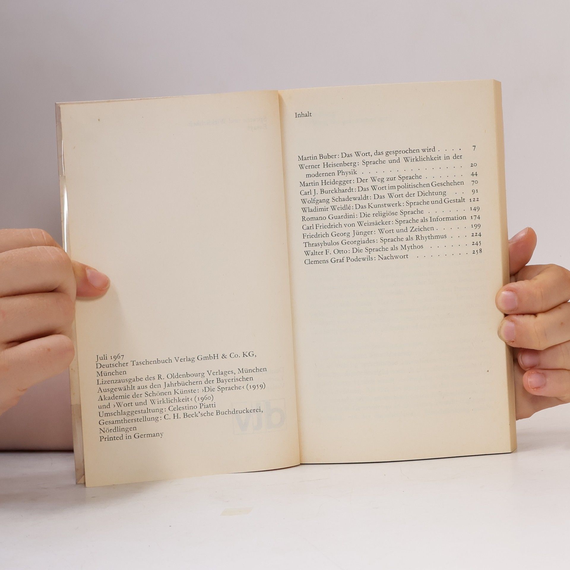 Martin Buber Sprache und Wirklichkeit Essays