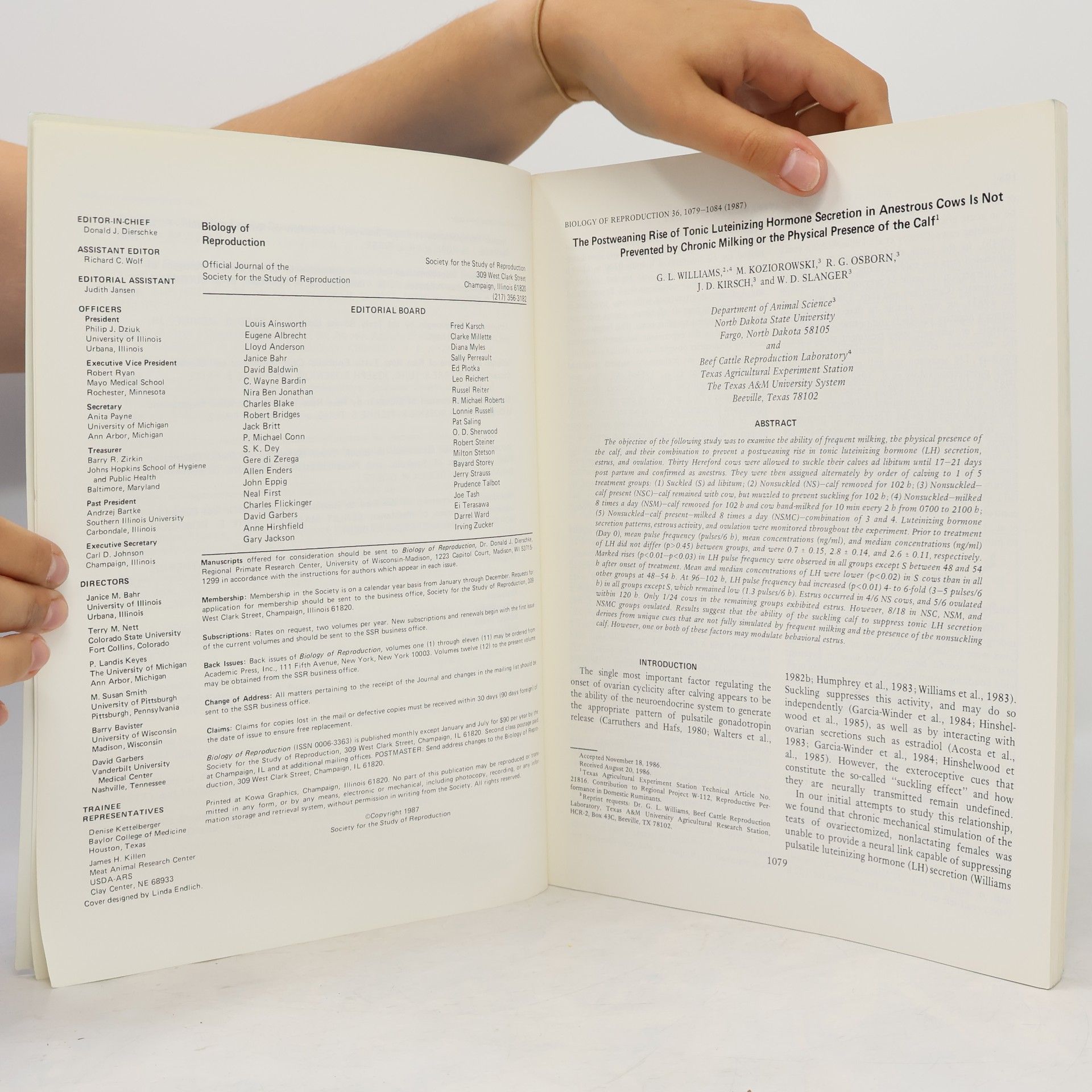 Autores varios Biology of Reproduction 36/1987 Number 5