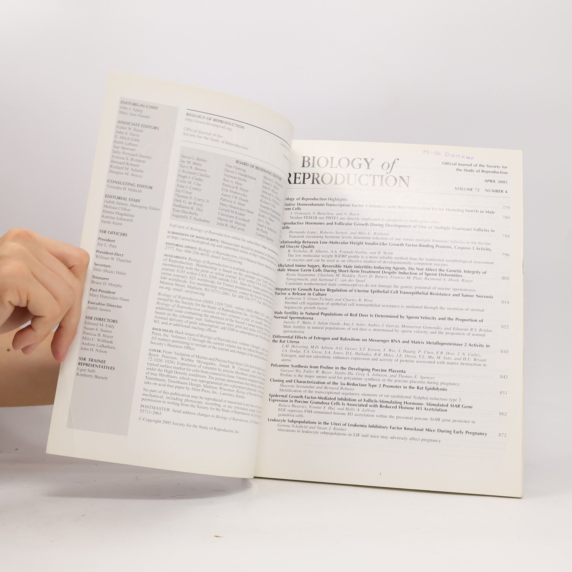 Autores varios Biology of Reproduction 72/2005. Number 4