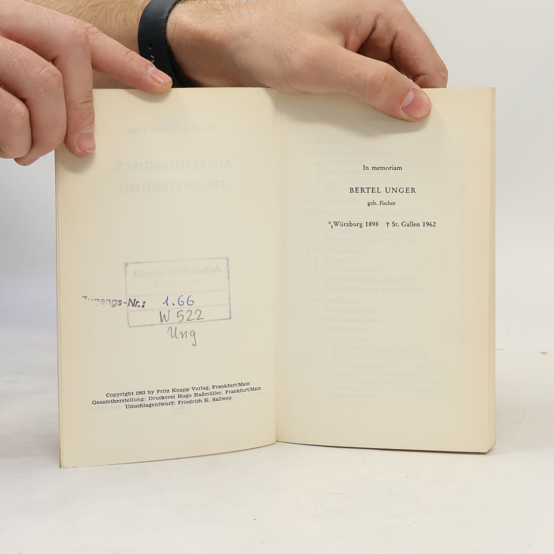 Fritz E. Unger Außenhandelsfinanzierung