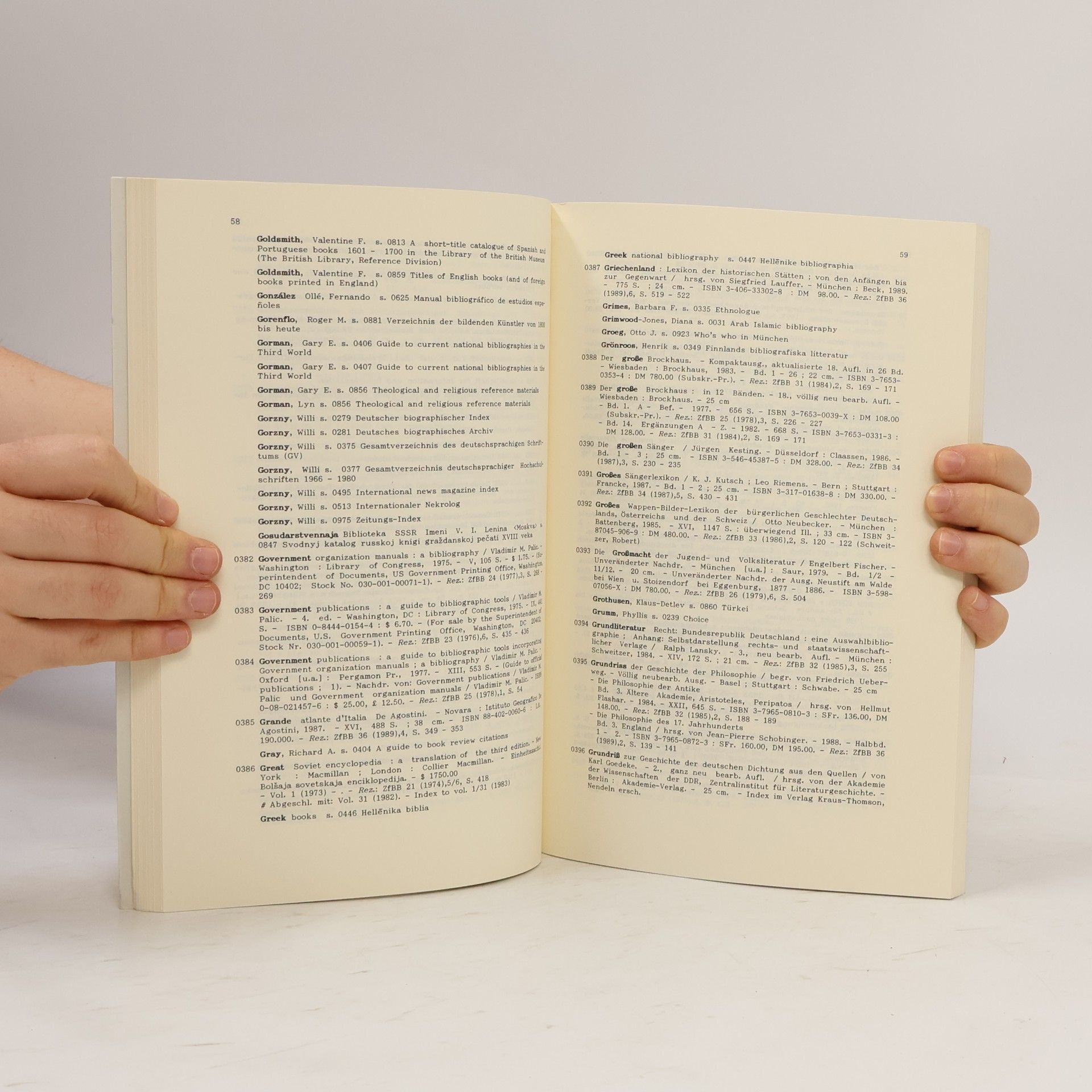 Klaus Schreiber Ausgewählte Bibliographien und andere Nachschlagewerke 1974-1989