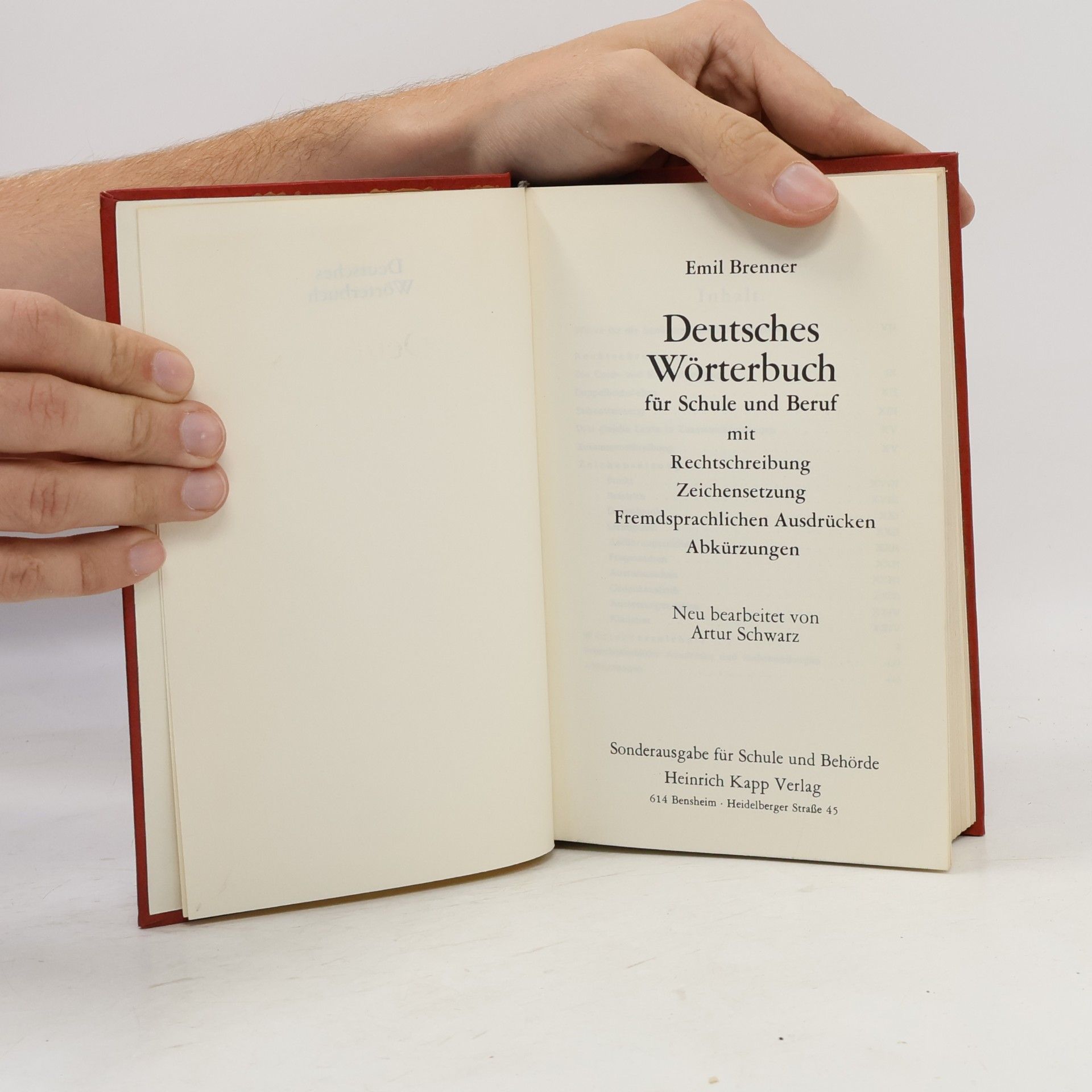 Emil Brenner Deutsches Wörterbuch für Schule und Beruf