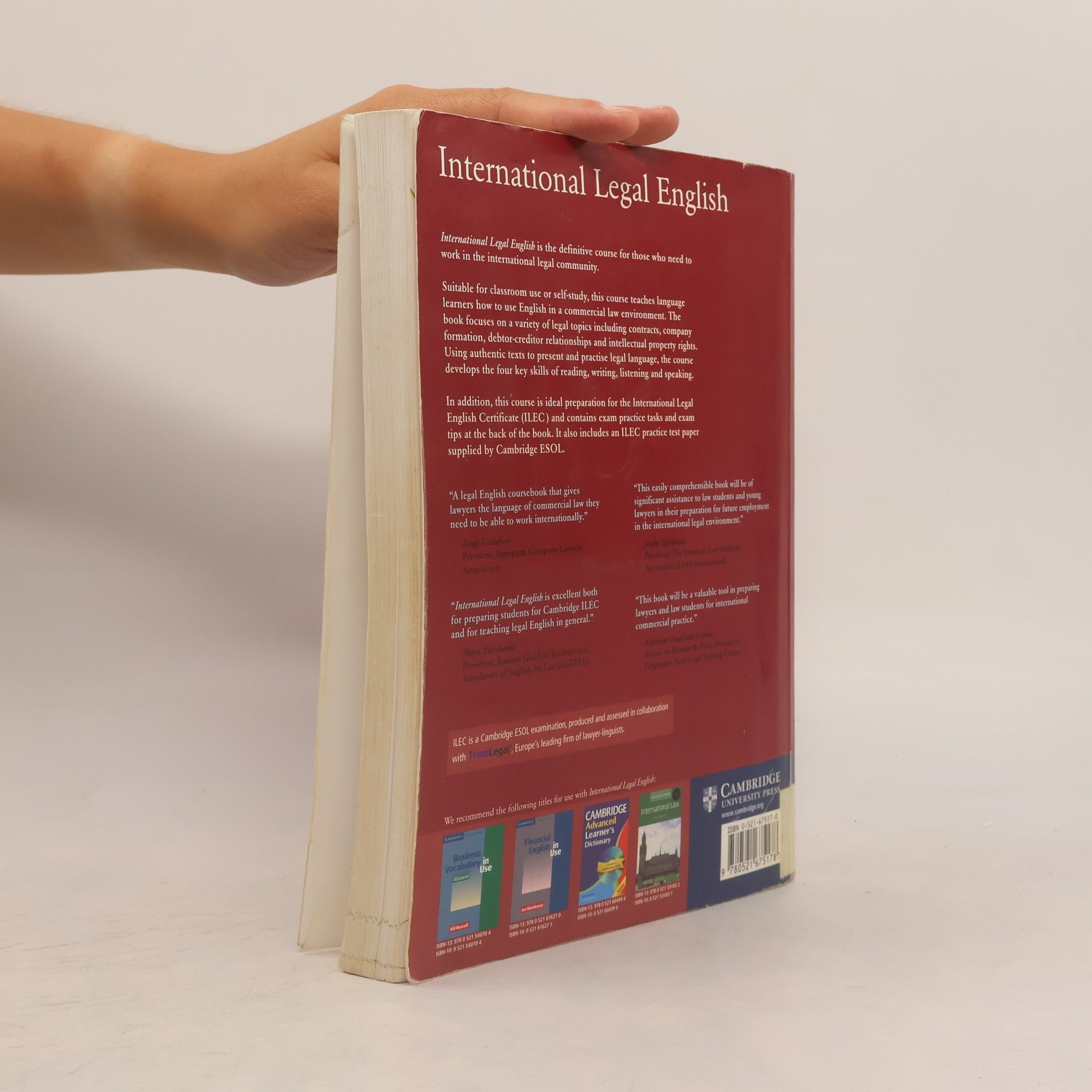 Amy Krois-Lindner International legal English : a course for classroom or self-study use : [suitable preparation for the International legal English certificate (ILEC)]