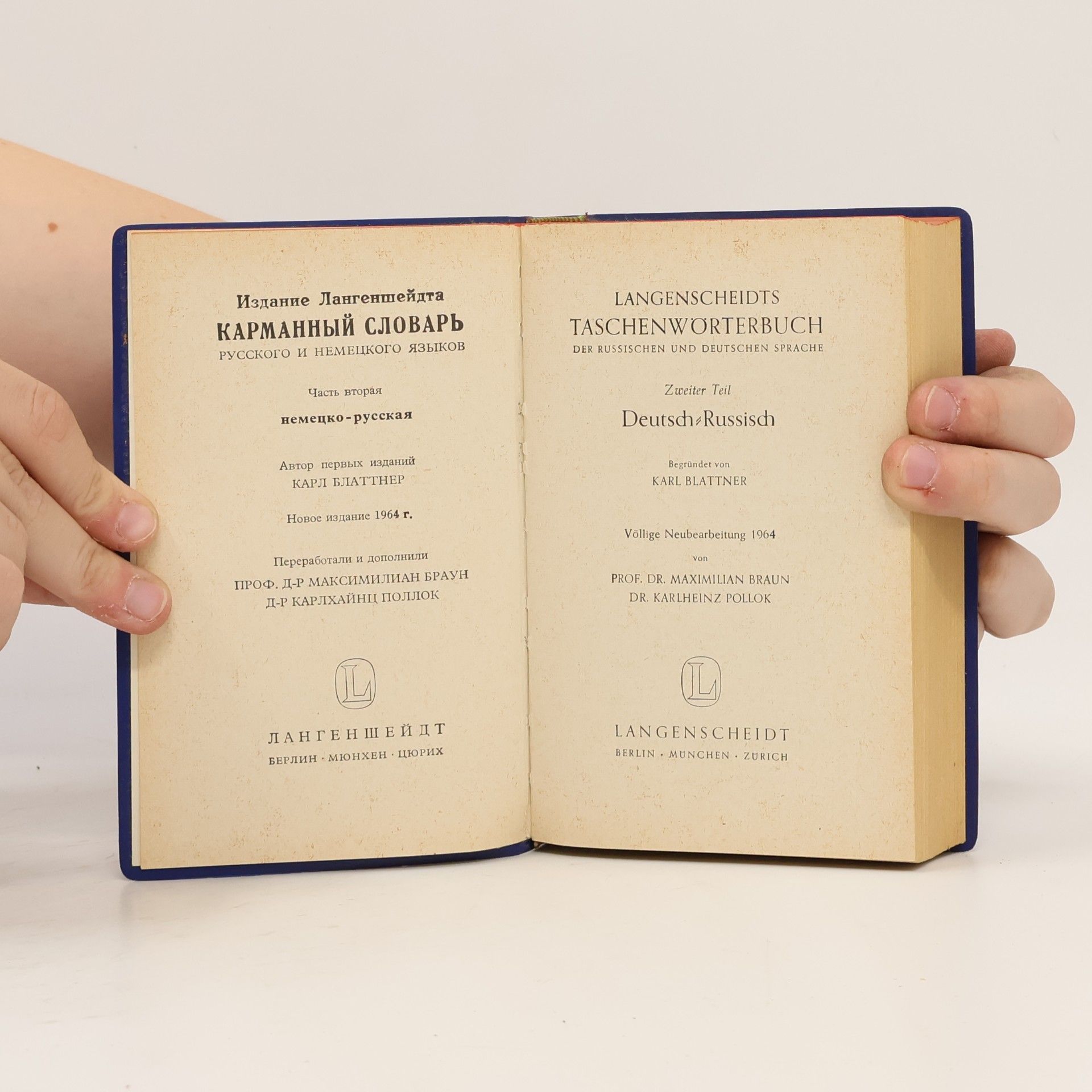Karl Blattner Langenscheidts Taschenwörterbucher II. Deutsch–Russisch.