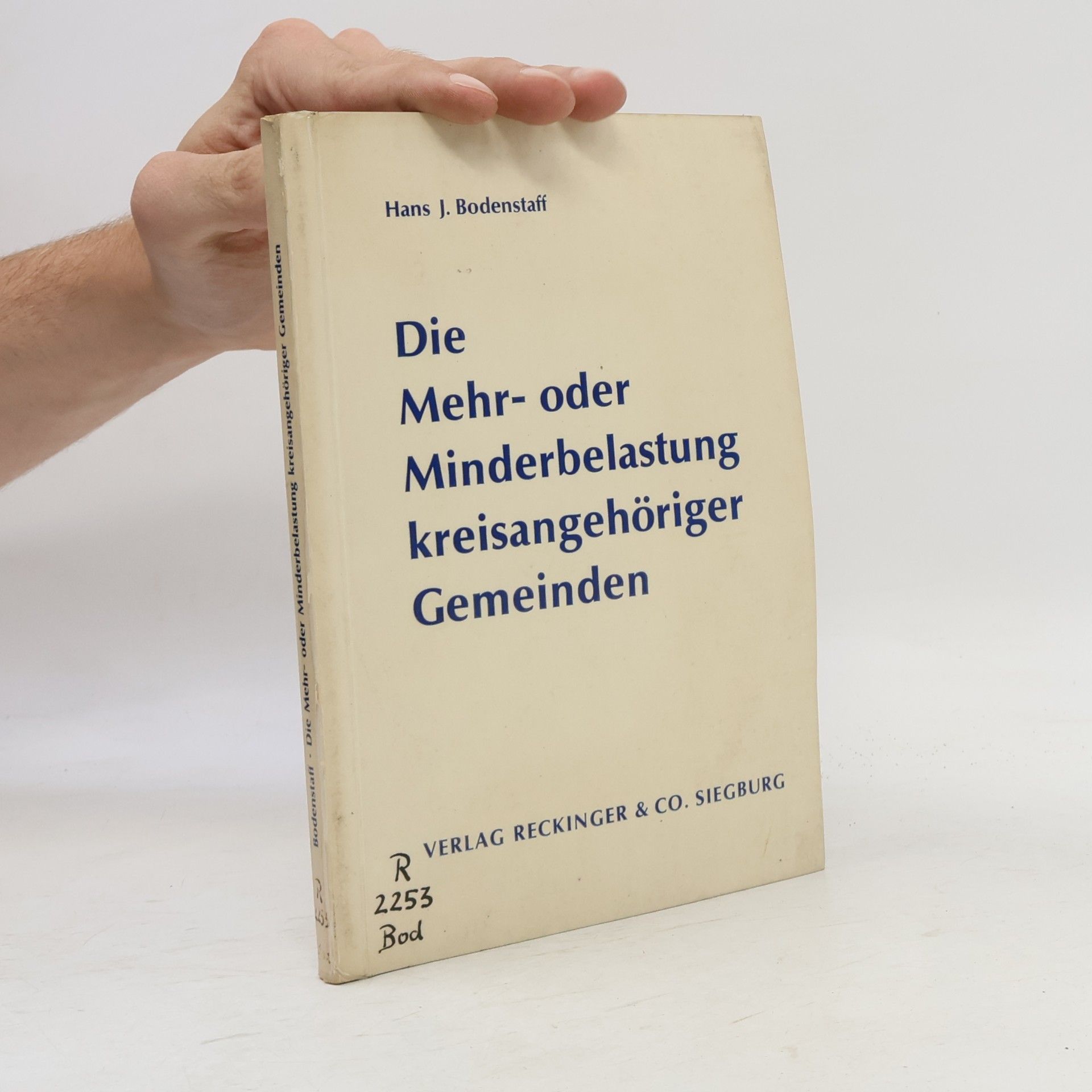 Hans Josef Bodenstaff Die Mehr- oder Minderbelastung kreisangehöriger Gemeinden