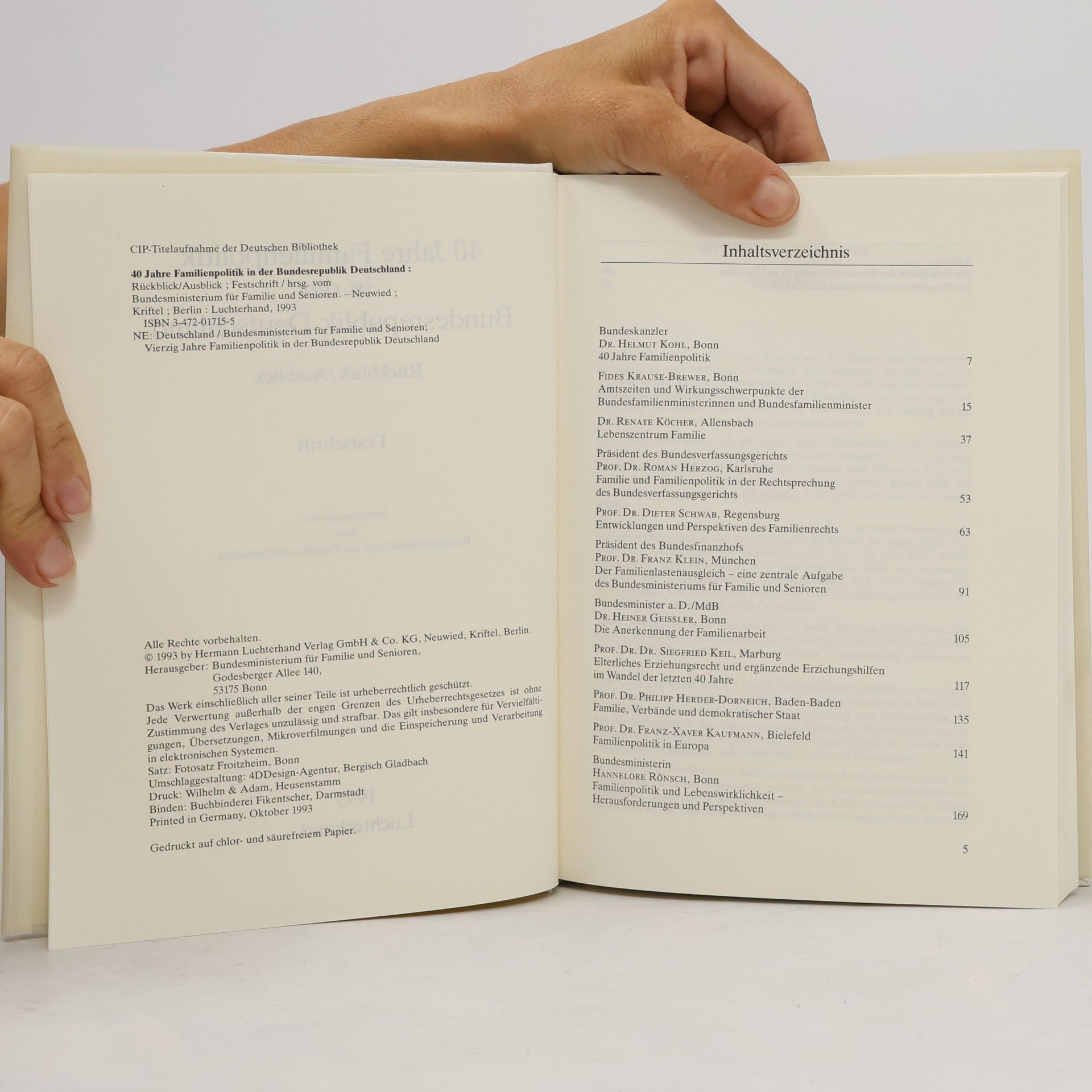Bundesministerium für Familie, Senioren, Frauen und Jugend 40 Jahre Familienpolitik in der Bundesrepublik Deutschland