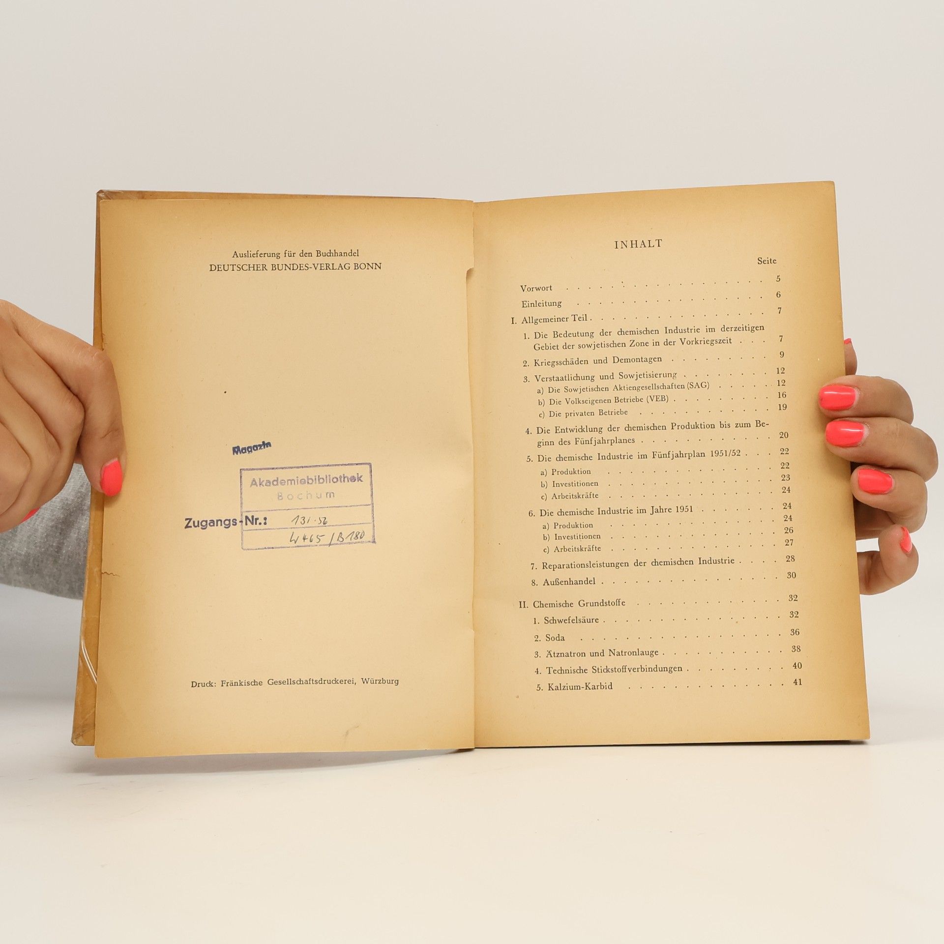 Various authors Die chemische Industrie in der sowjetischen Besatzungszone