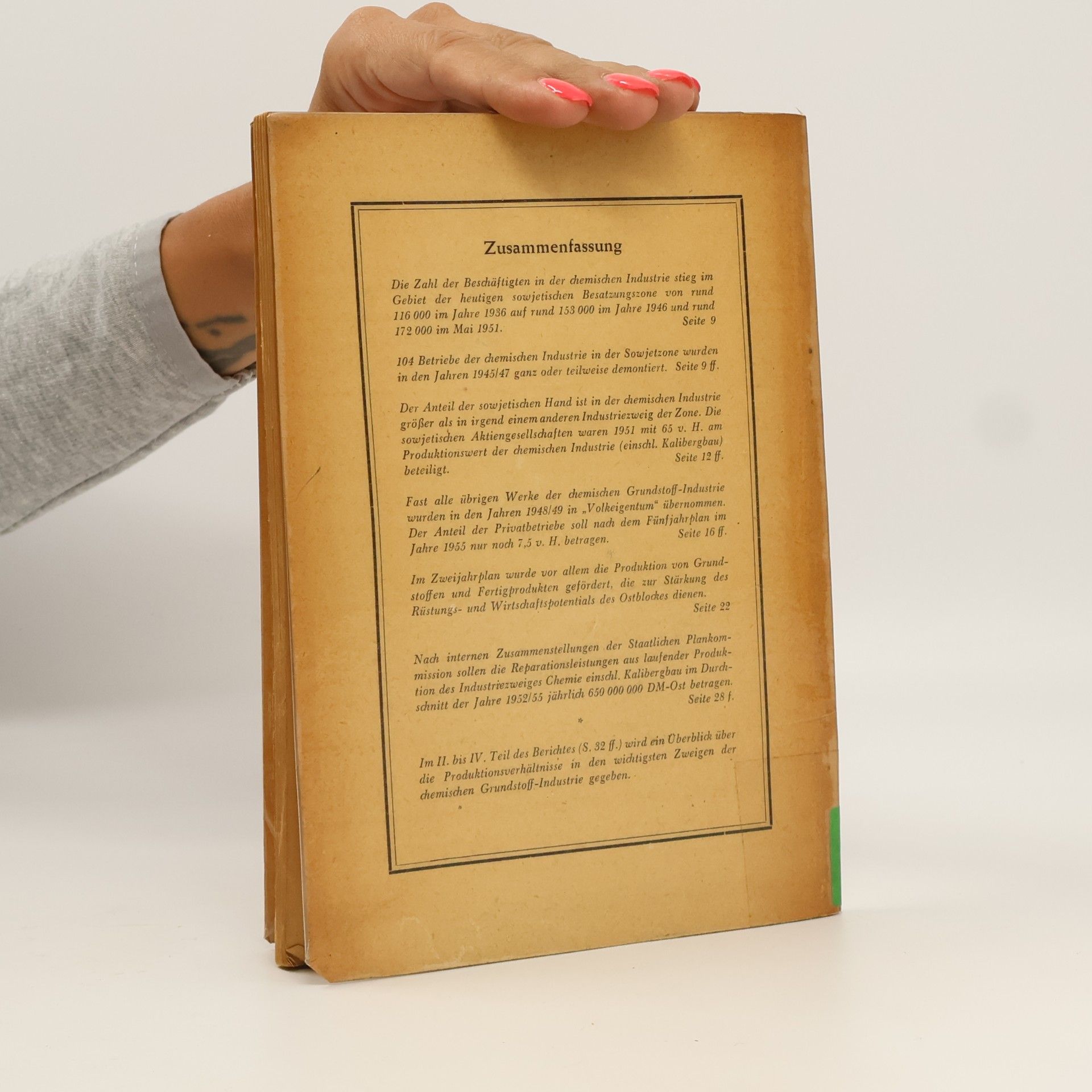 Various authors Die chemische Industrie in der sowjetischen Besatzungszone