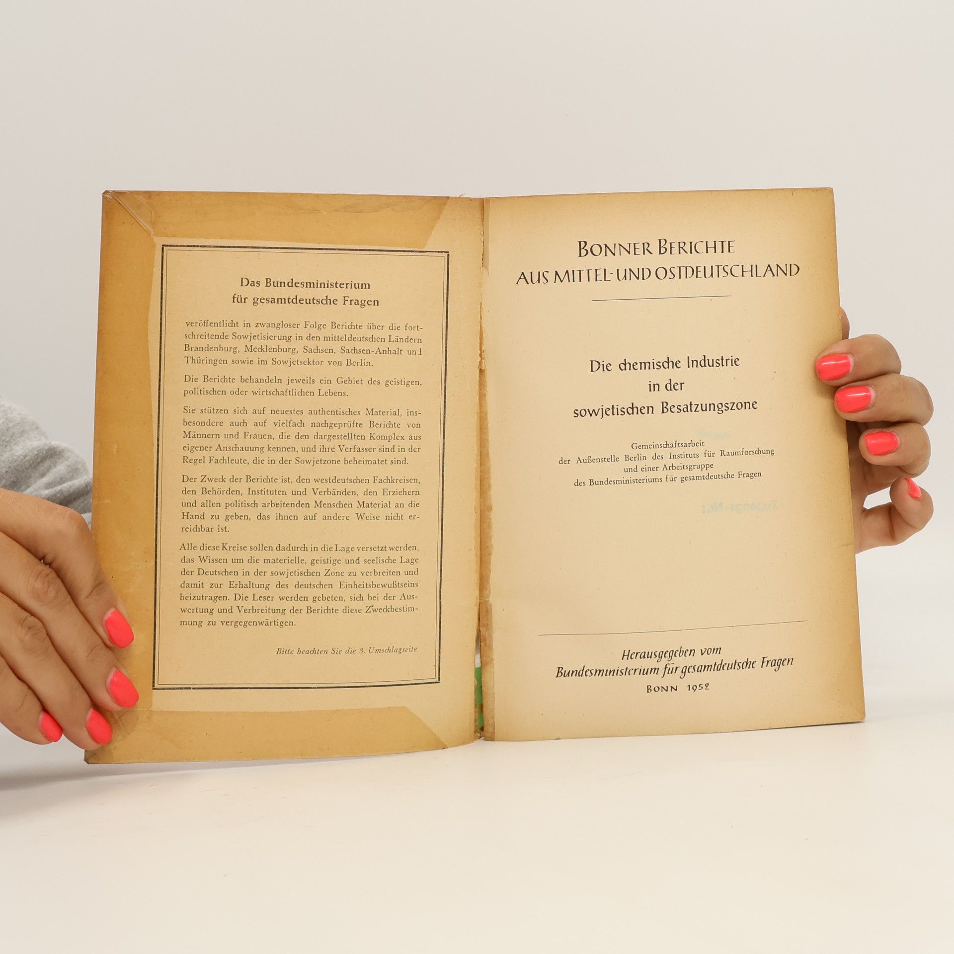 Various authors Die chemische Industrie in der sowjetischen Besatzungszone
