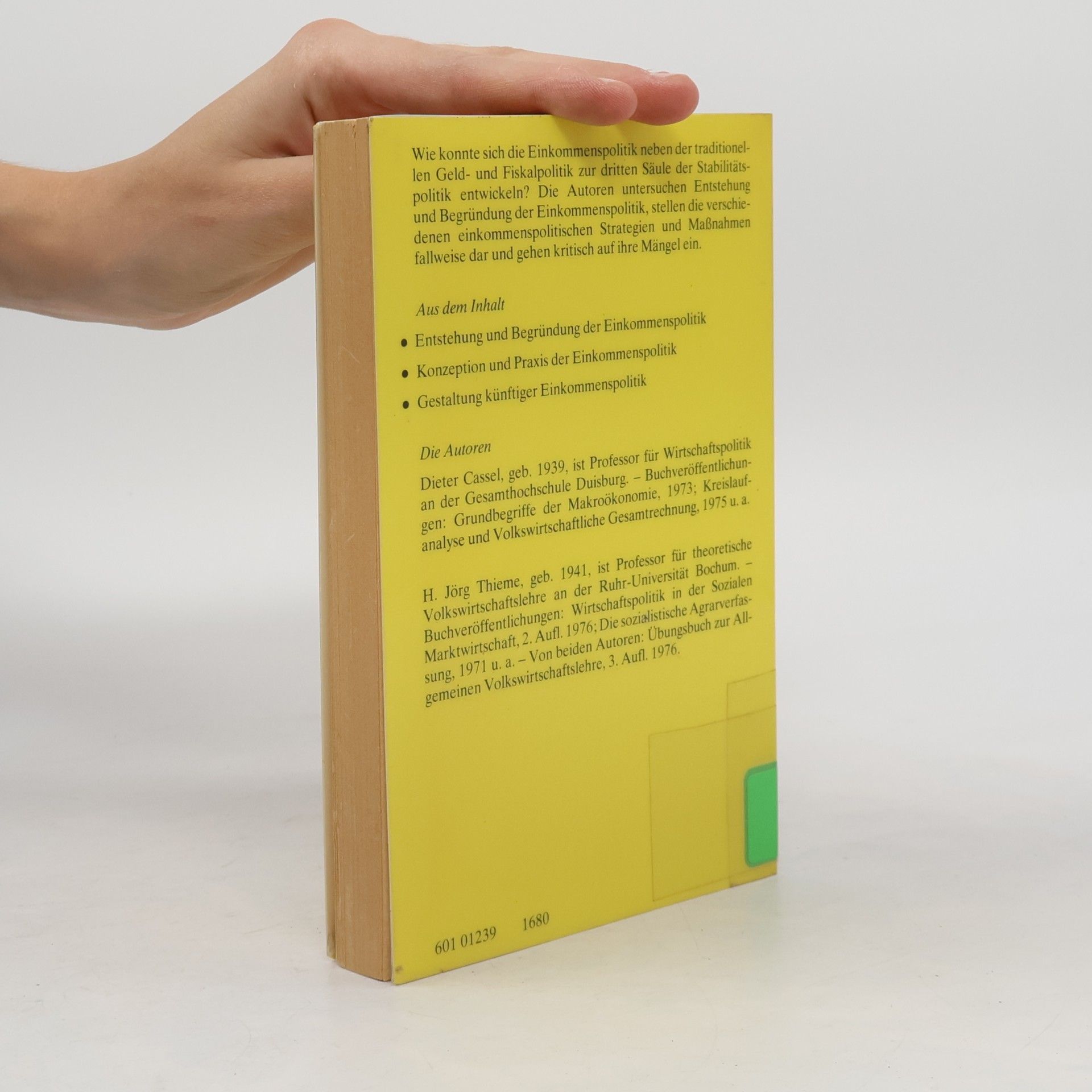 Dieter Cassel Pocket Wissenschaft: Einkommenspolitik