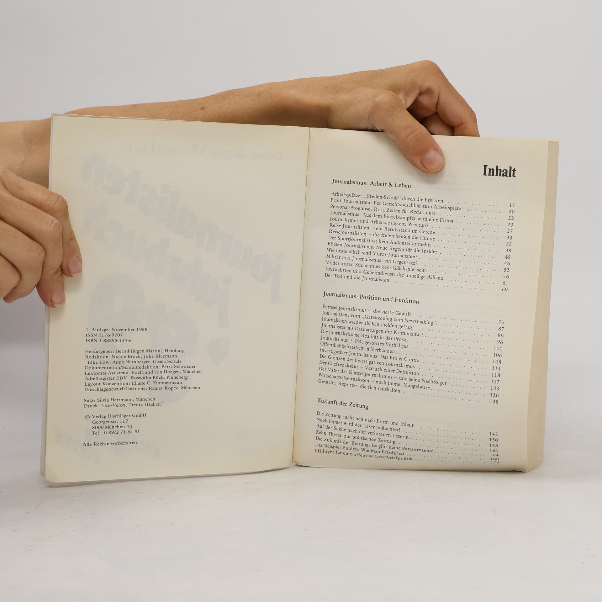 Bernd-Jürgen Martini Journalisten Jahrbuch '89. Kalender - Themen - Service