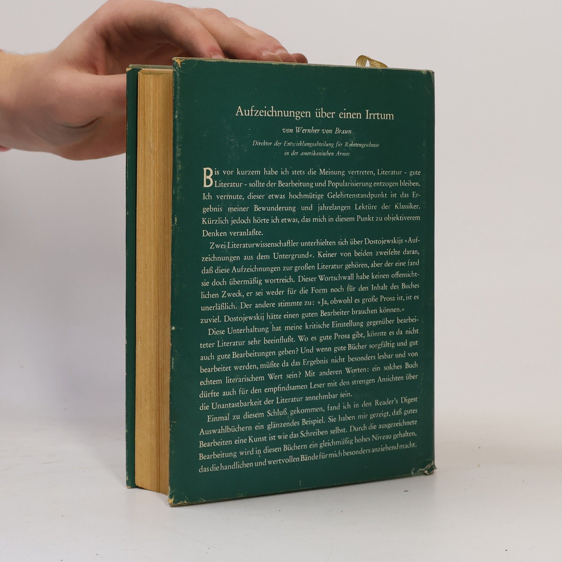 Jürgen Thorwald Reader's Digest Auswahlbücher: Das Weltreich der Chirurgen; Er nannte ihn Lady; Meines Bruders Hüter; Ein Kleid von Dior