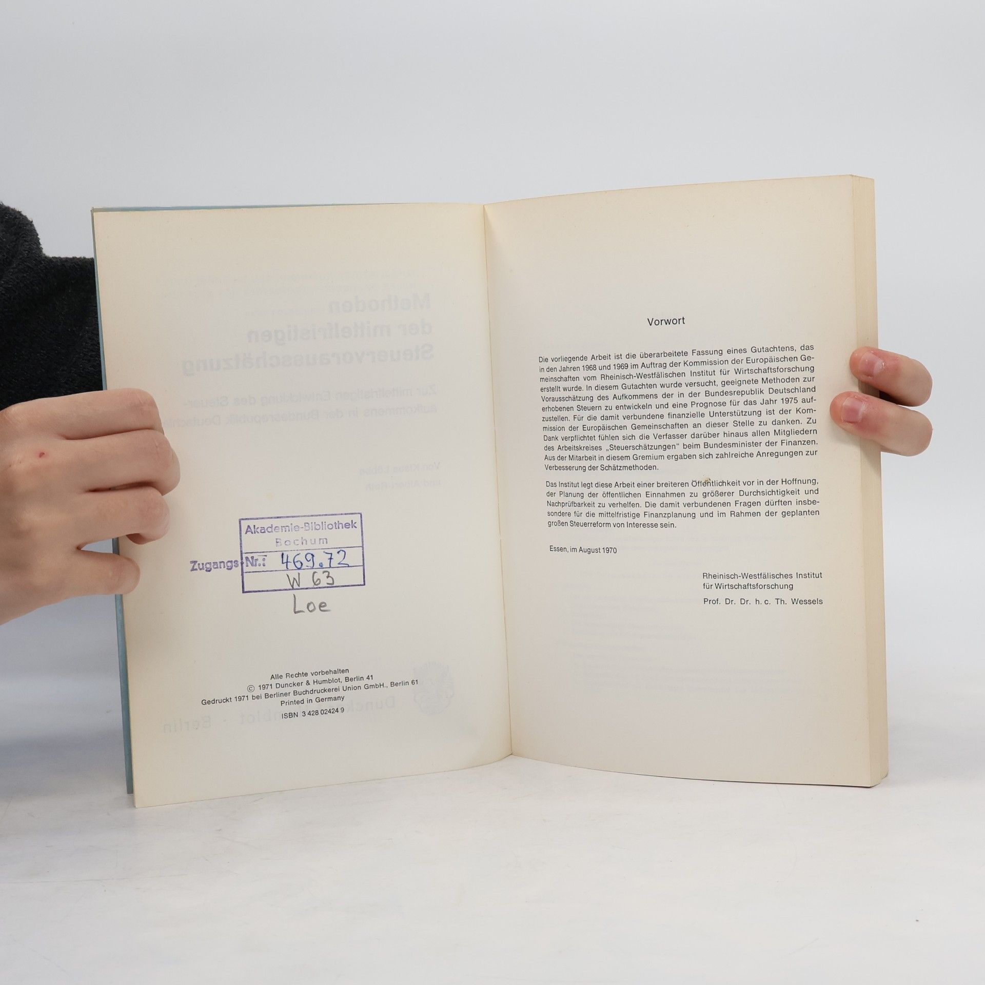 Klaus Löbbe Methoden der mittelfristigen Steuervorausschätzung