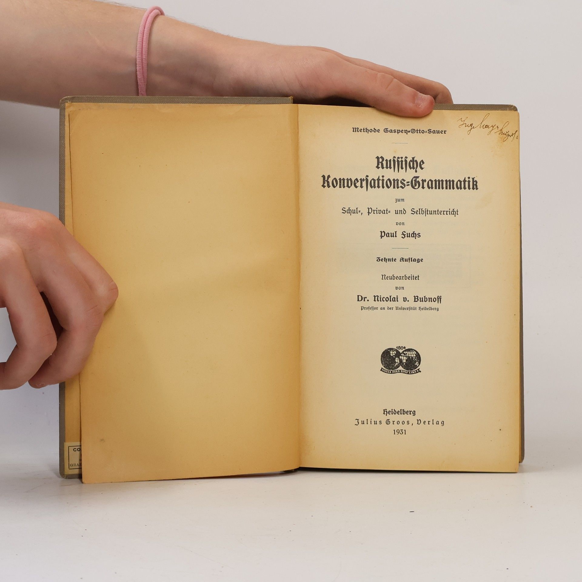 Paul Immanuel Fuchs Russische Konversations - Grammatik
