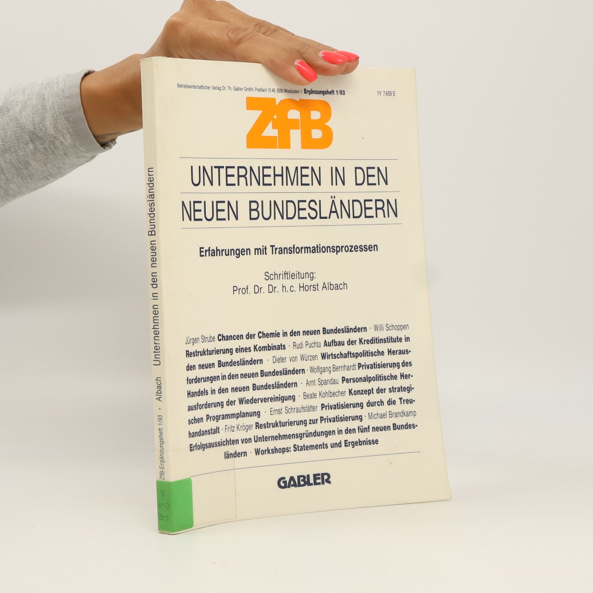 ZfB-Ergänzungsheft - 1/93: Unternehmen in den neuen Bundesländern