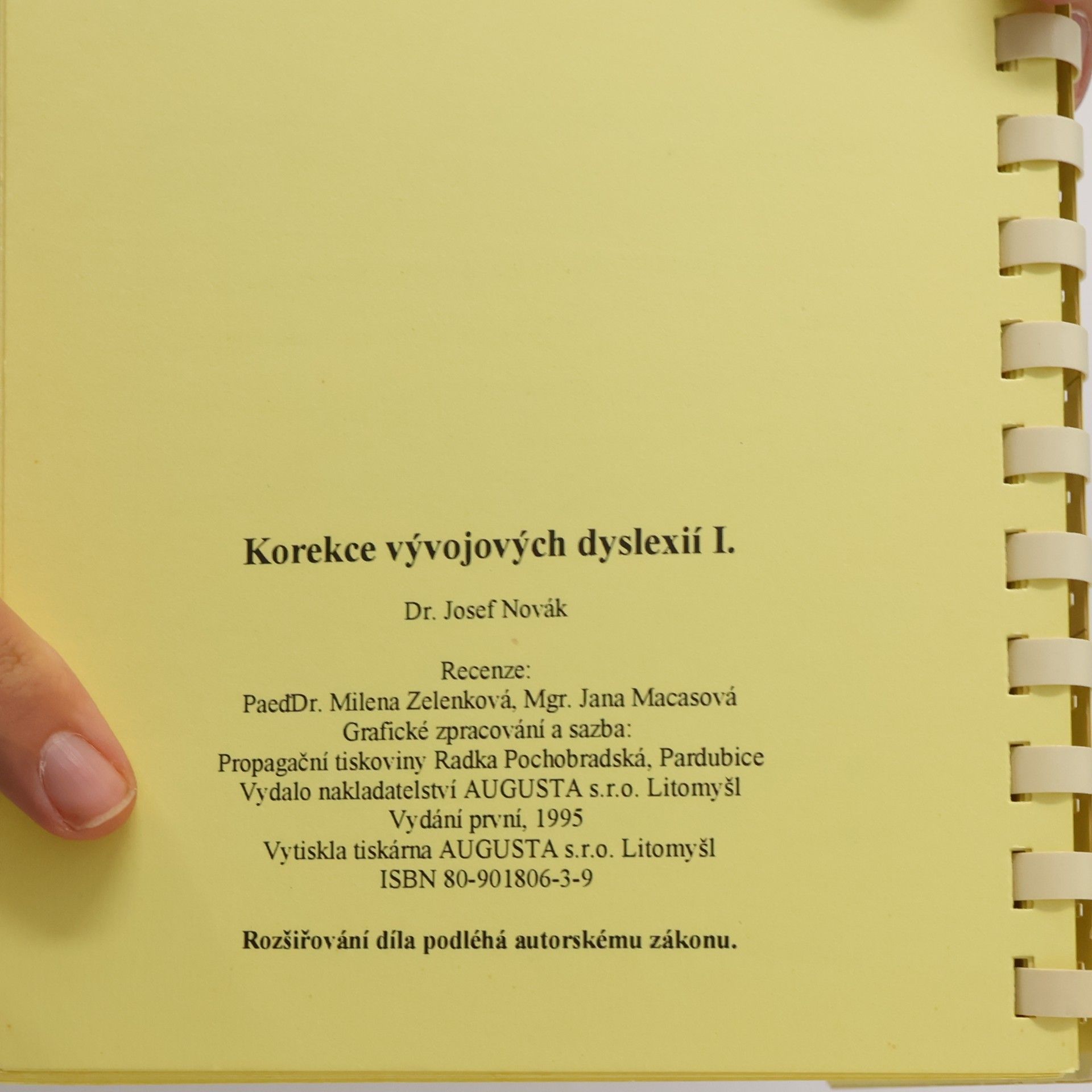 Josef Novák Korekce vývojových dyslexií