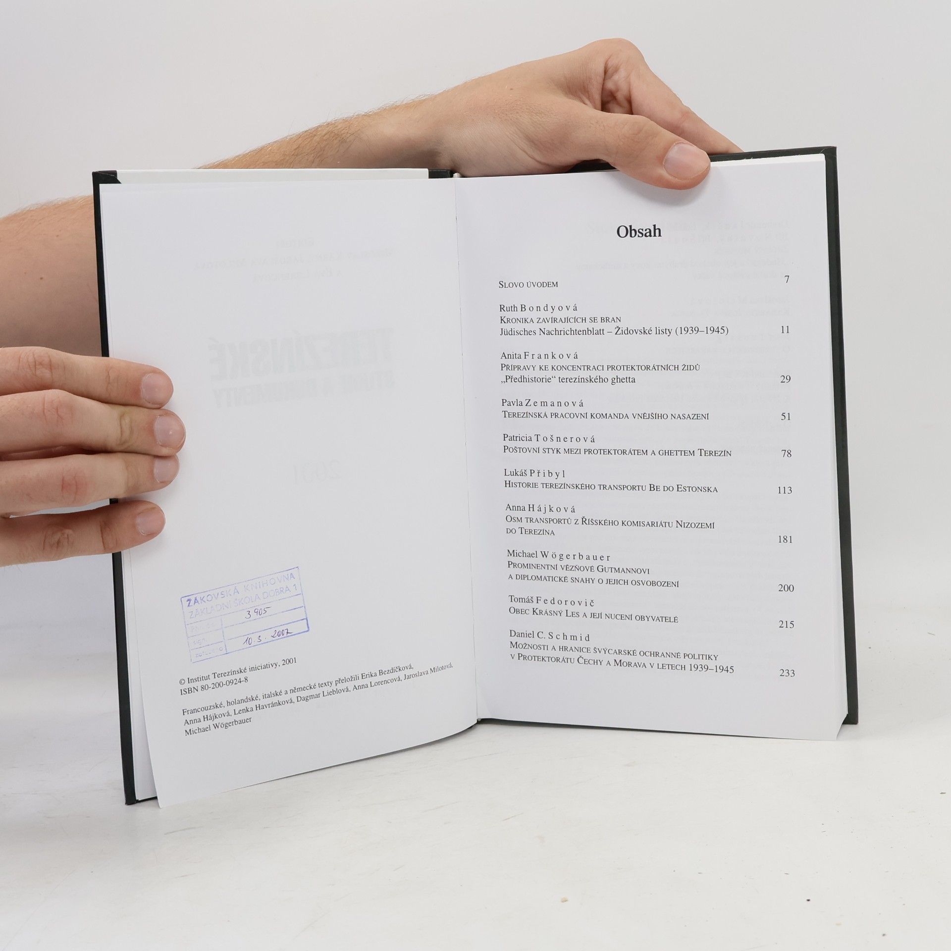 Autores varios Terezínské studie a dokumenty 2001