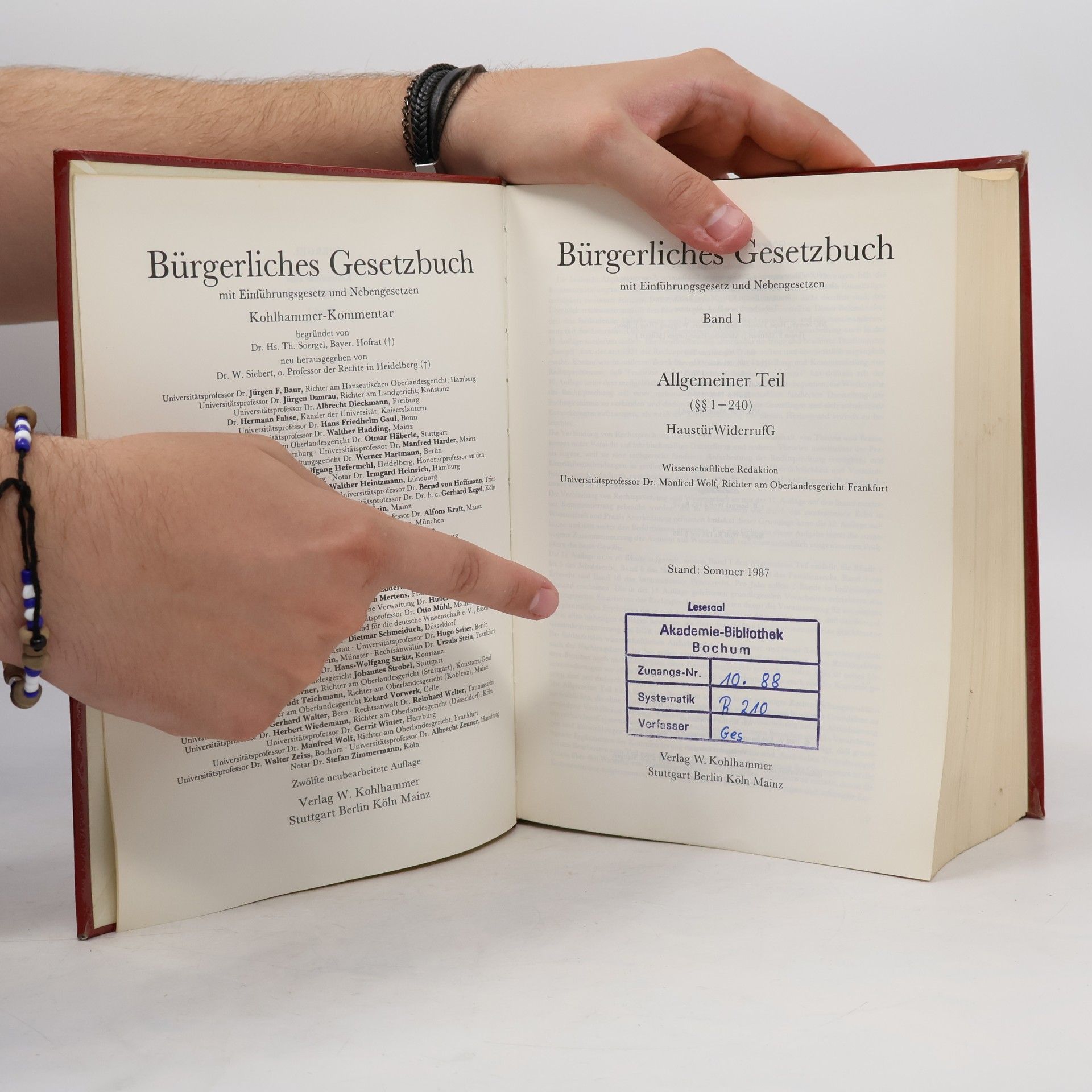 Wolfgang Siebert BGB - 1: Allgemeiner Teil
