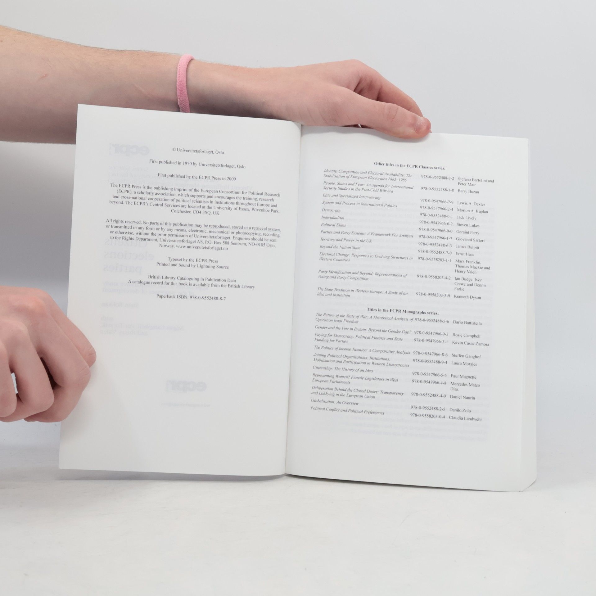 Stein Rokkan Ecpr Classics: Citizens, Elections, Parties