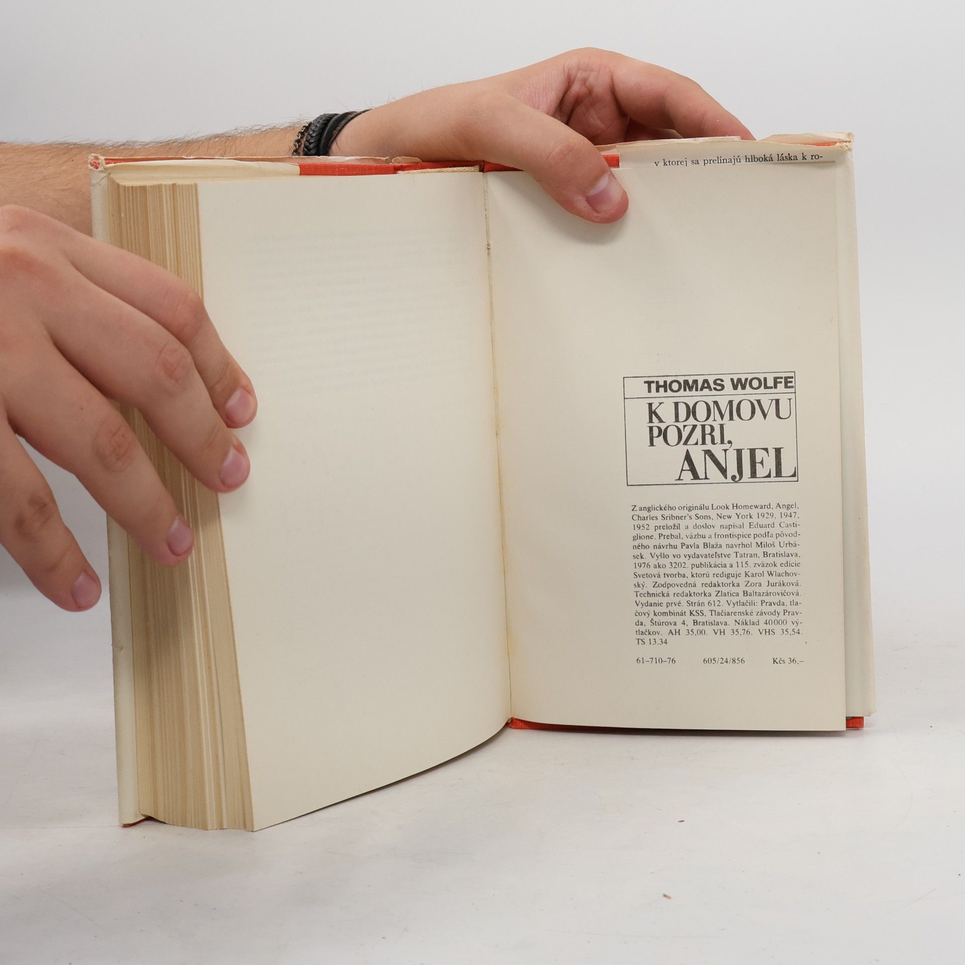 Thomas Clayton Wolfe K domovu pozri, anjel