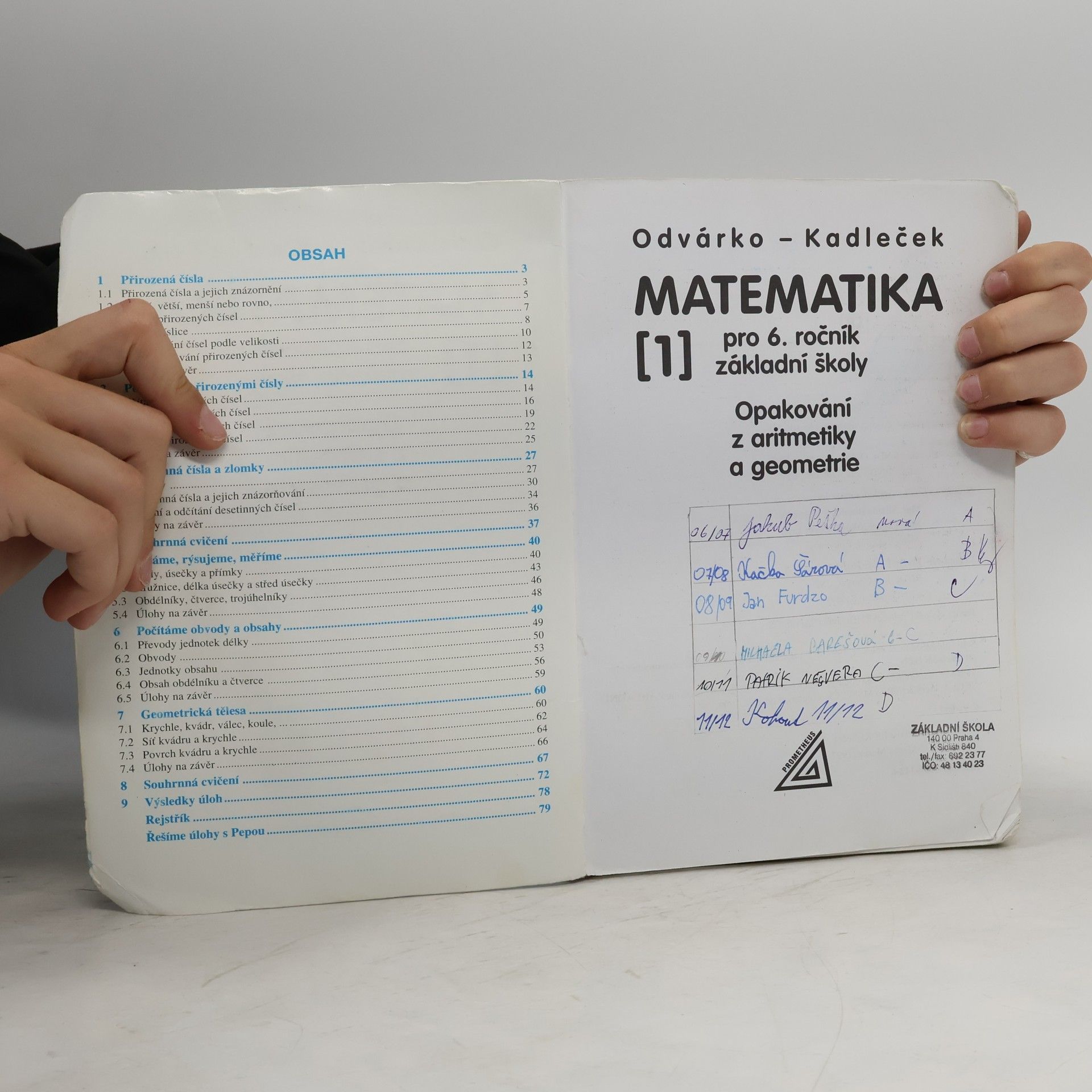 Oldřich Odvárko Matematika pro 6. ročník základní školy, 1. díl
