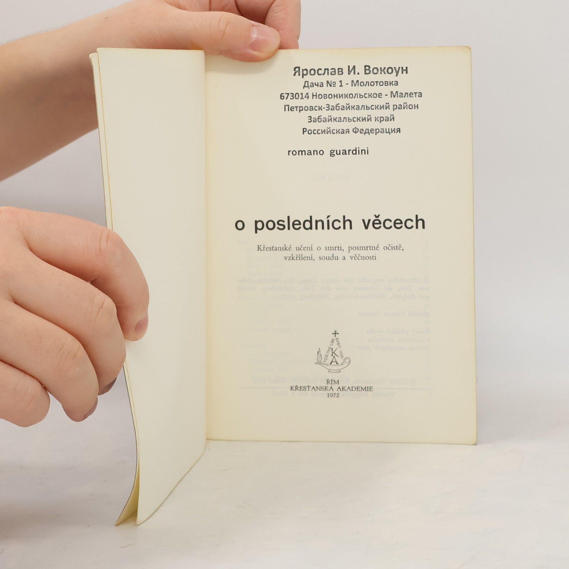 Romano Guardini O posledních věcech
