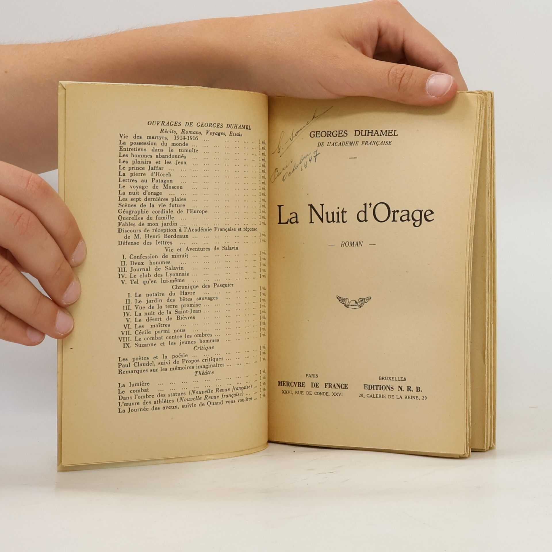 Georges Duhamel La Nuit d´Orage