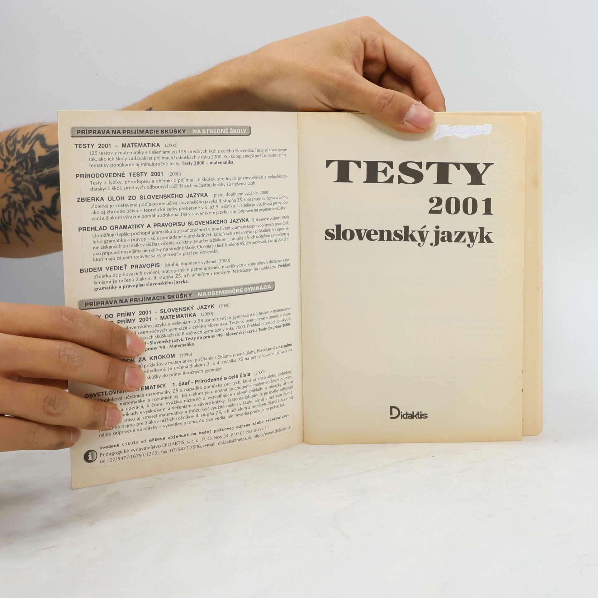 Eva Tarábková Testy 2001 - slovenský jazyk