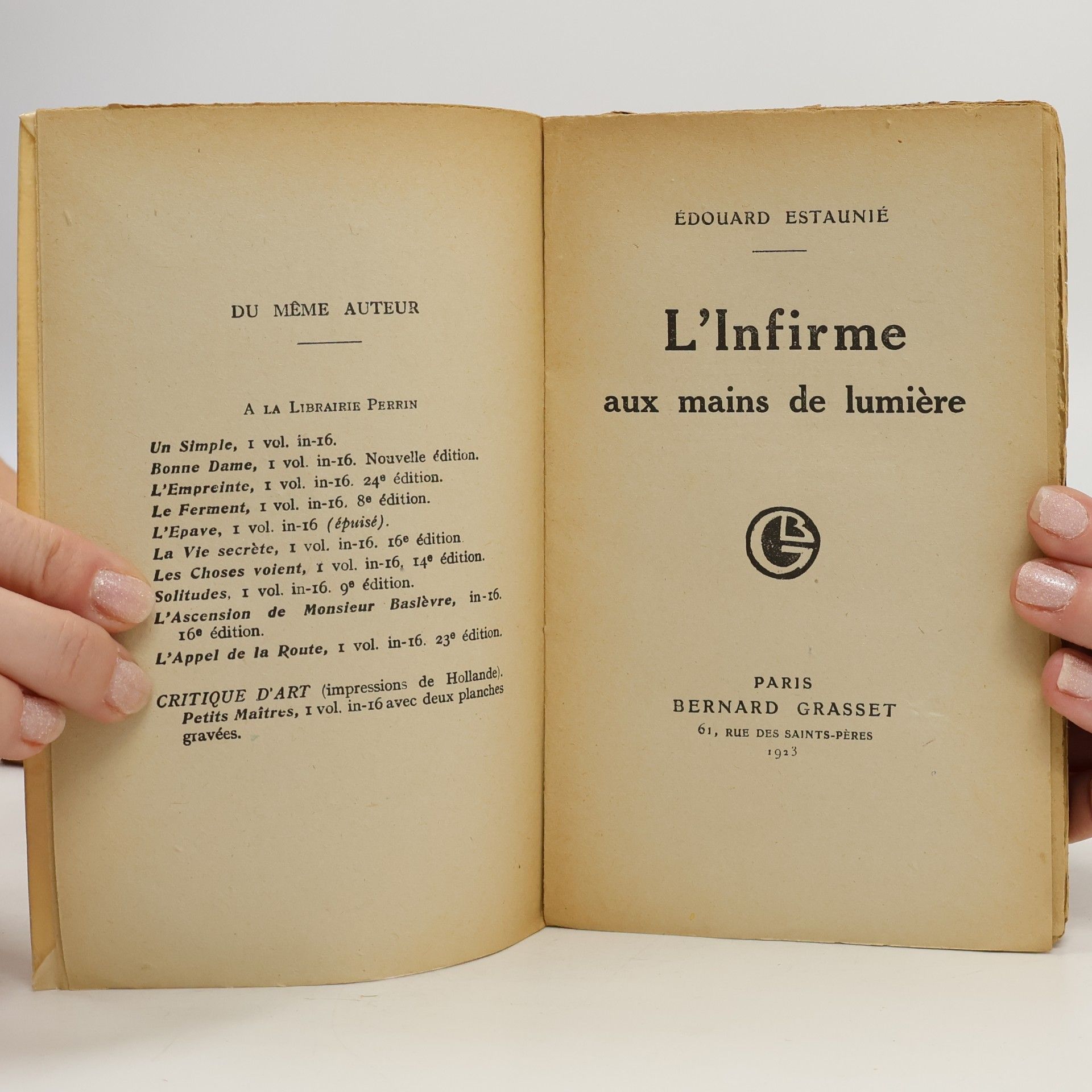 Édouard Estaunié L'infirme aux mains de lumière