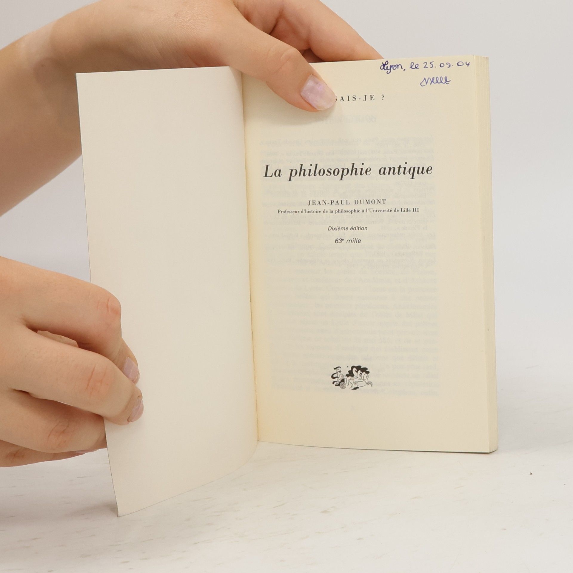 Jean-Paul Dumont Que sais-je? - 250: La philosophie antique