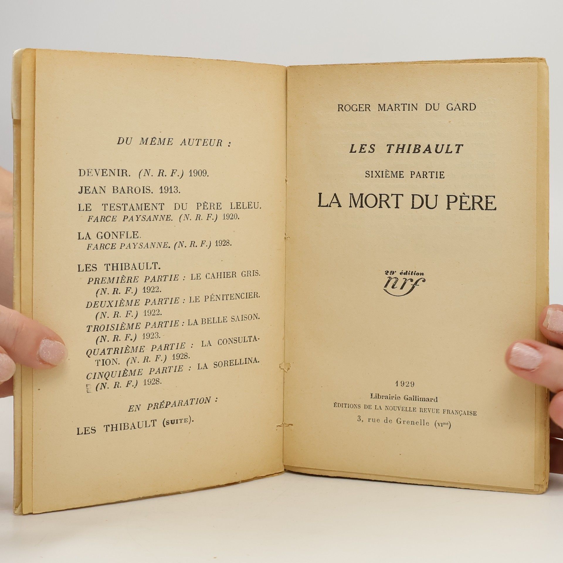 Roger Martin du Gard La Mort du père