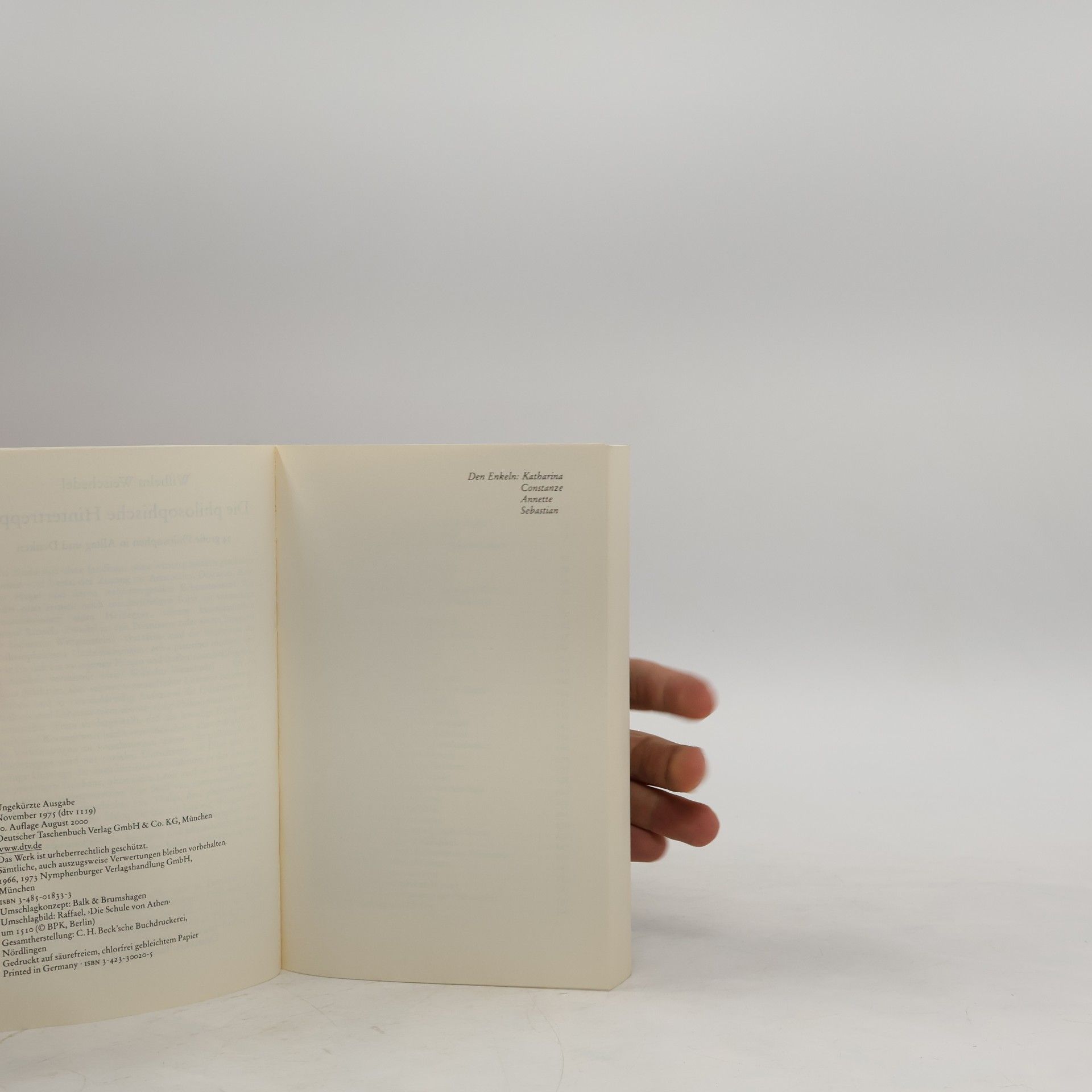 Wilhelm Weischedel Die philosophische Hintertreppe