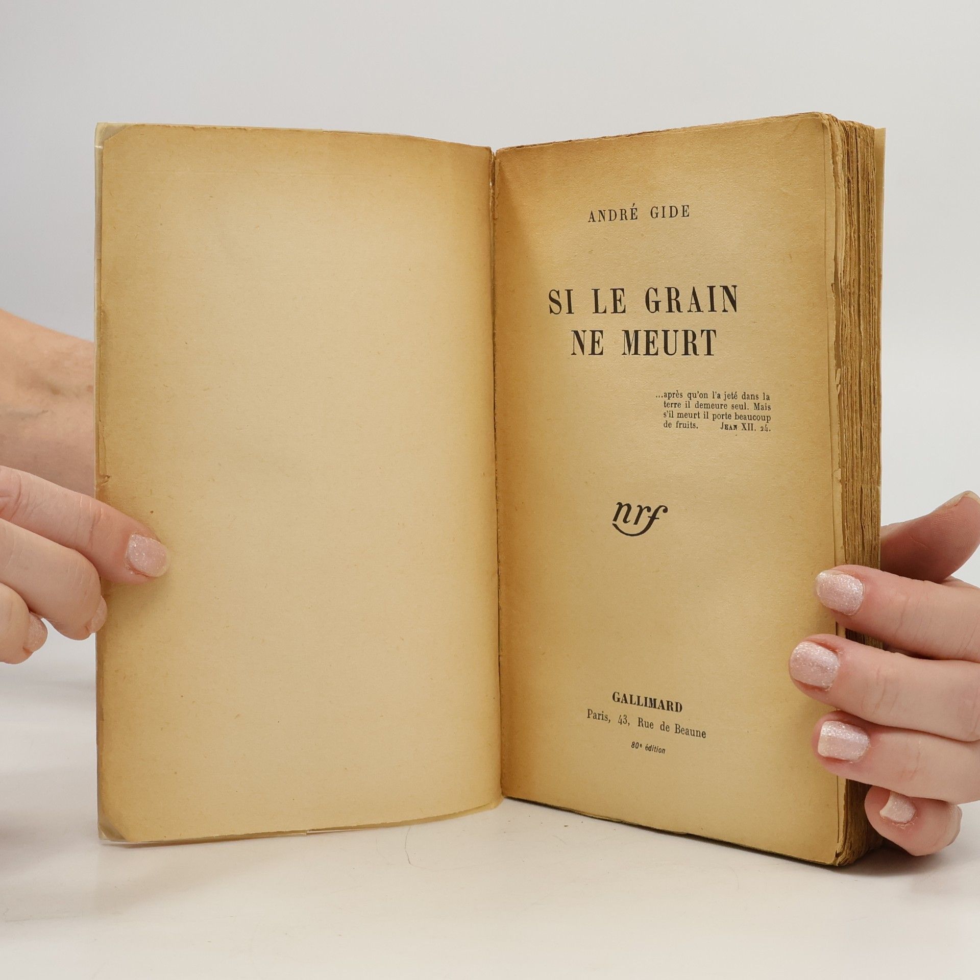 André Gide Si le grain ne meurt