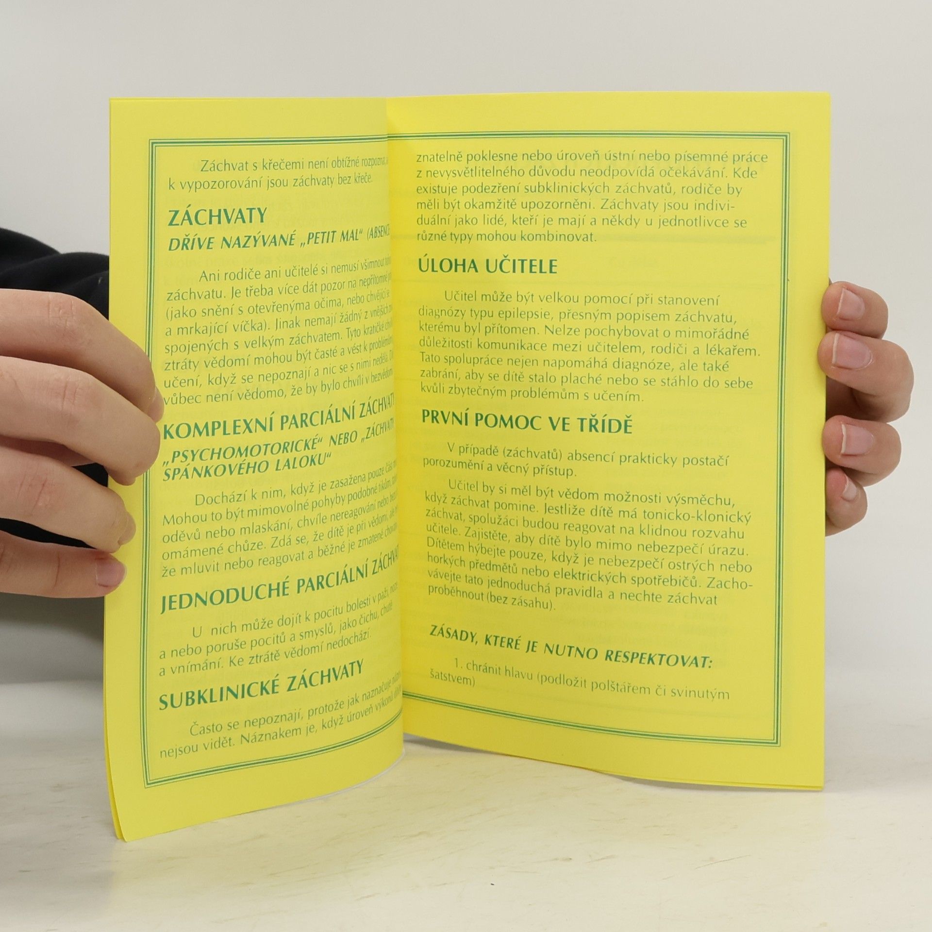 Various authors Epilepsie. Informace pro učitele