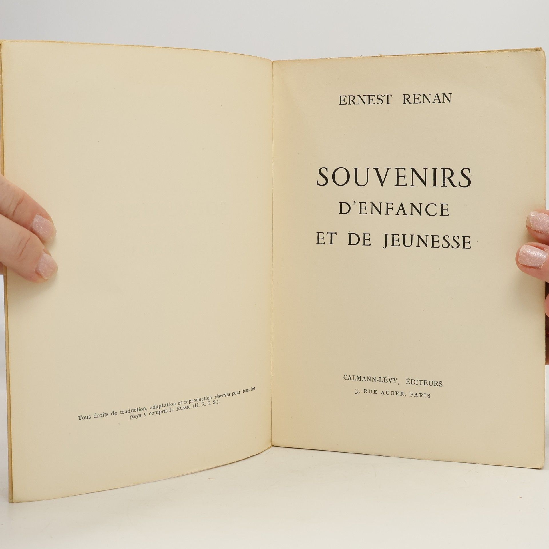 Ernest Renan Souvenirs d'enfance et de jeunesse