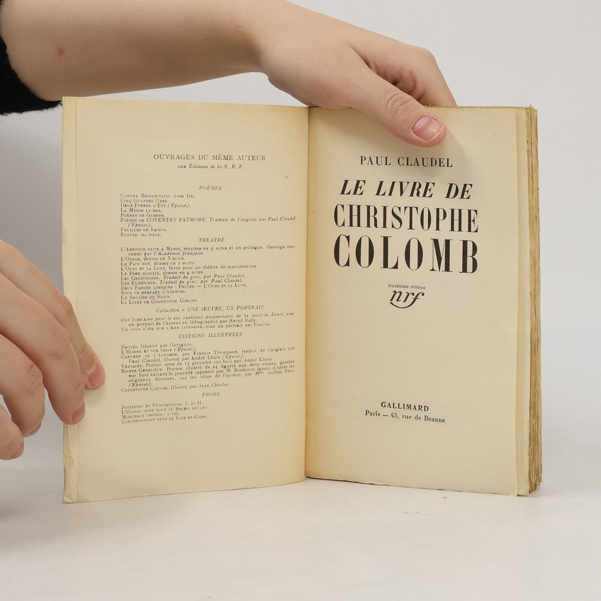 Paul Claudel Le Livre de Christophe Colomb