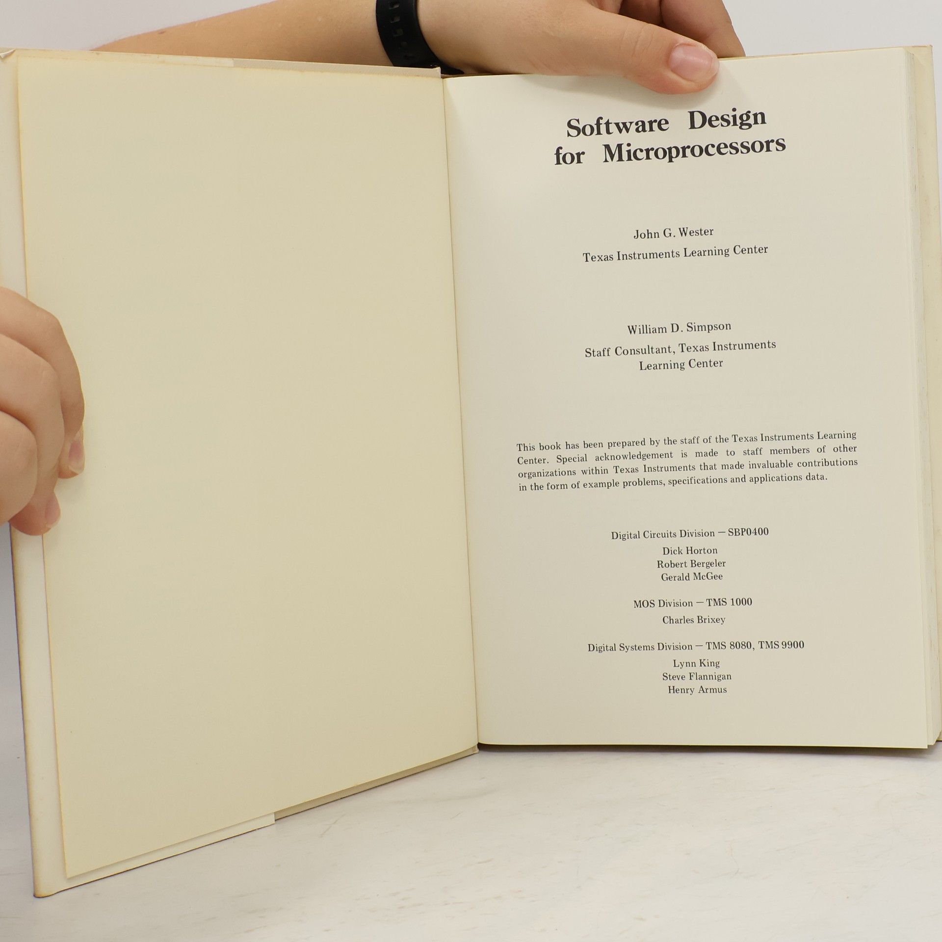 John G. Wester Software Design for Microprocessors