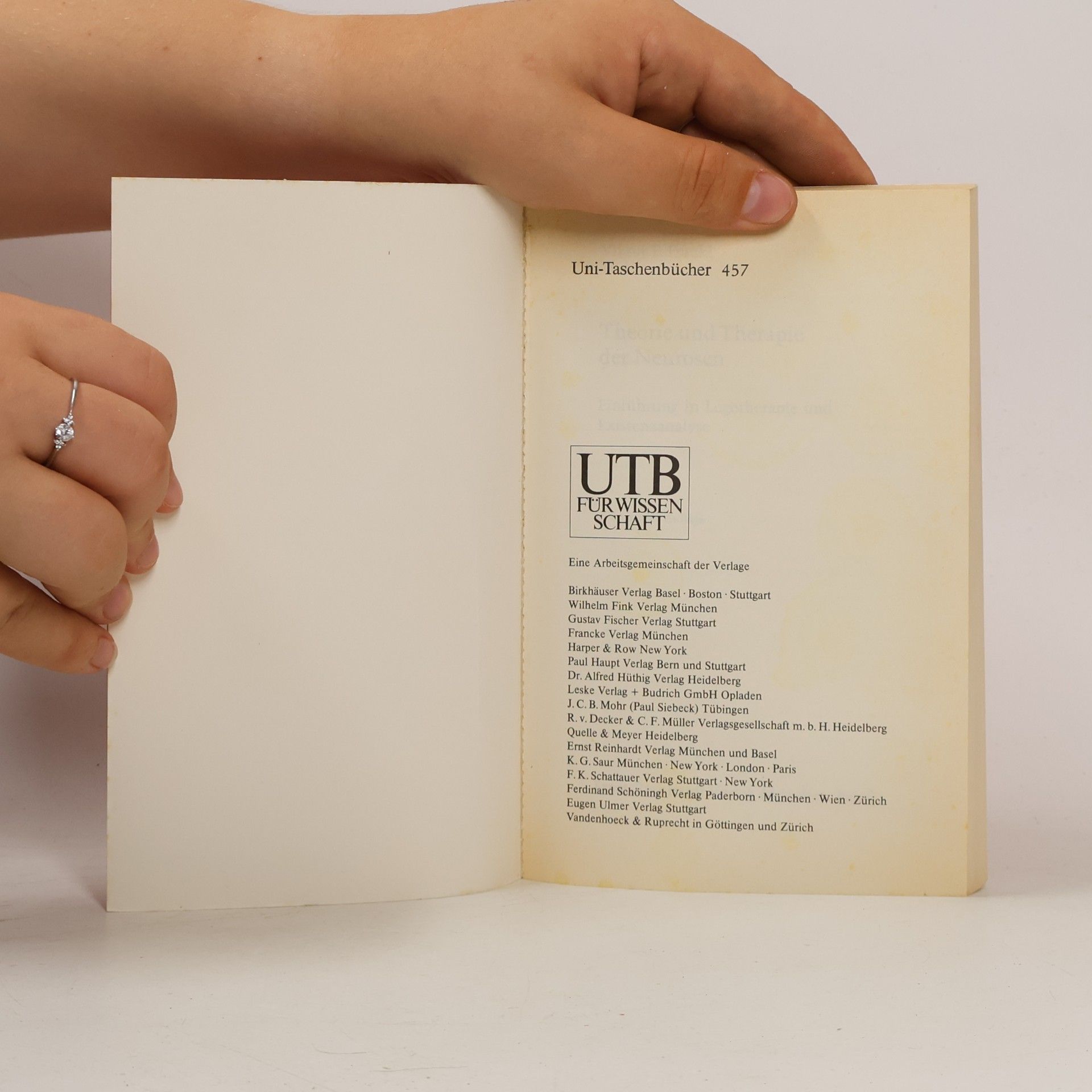 Viktor Frankl UTB - 457: Theorie und Therapie der Neurosen