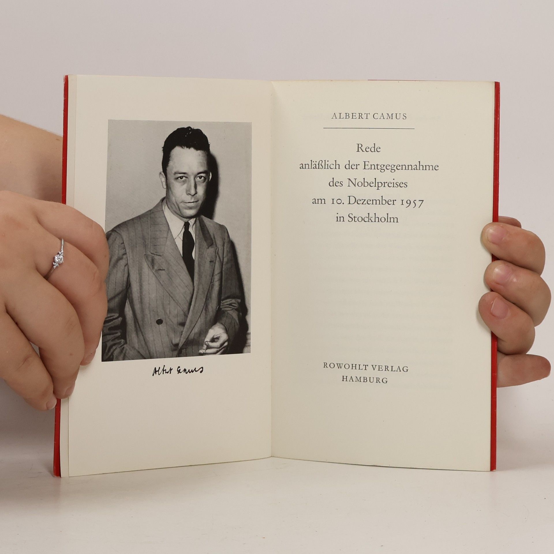 Albert Camus Rede anläßlich der Entgegennahme des Noberlpreises am 10. Dezember 1957 in Stockholm