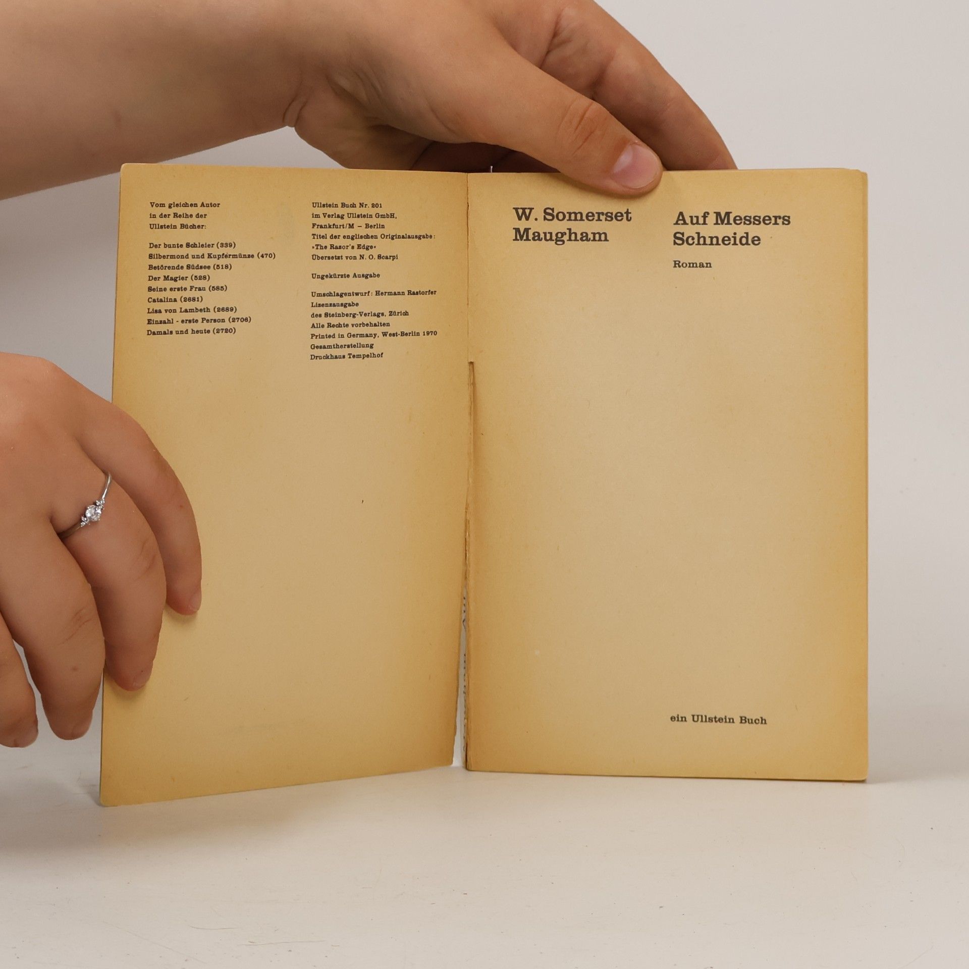 William Somerset Maugham Auf Messers Schneide