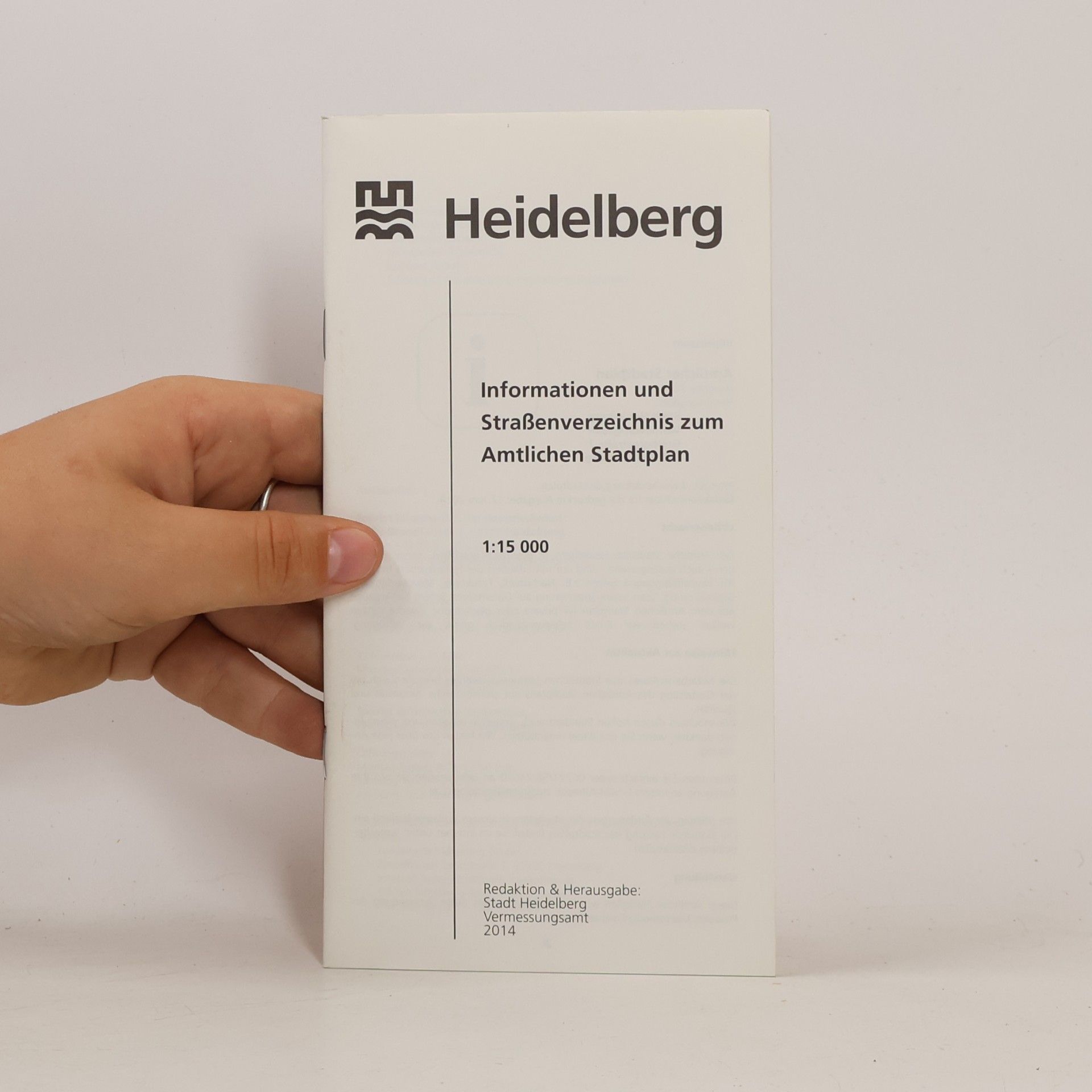 Amtlicher Stadtplan Heidelberg: Aktuelle Ausgabe Massstab 1:15000